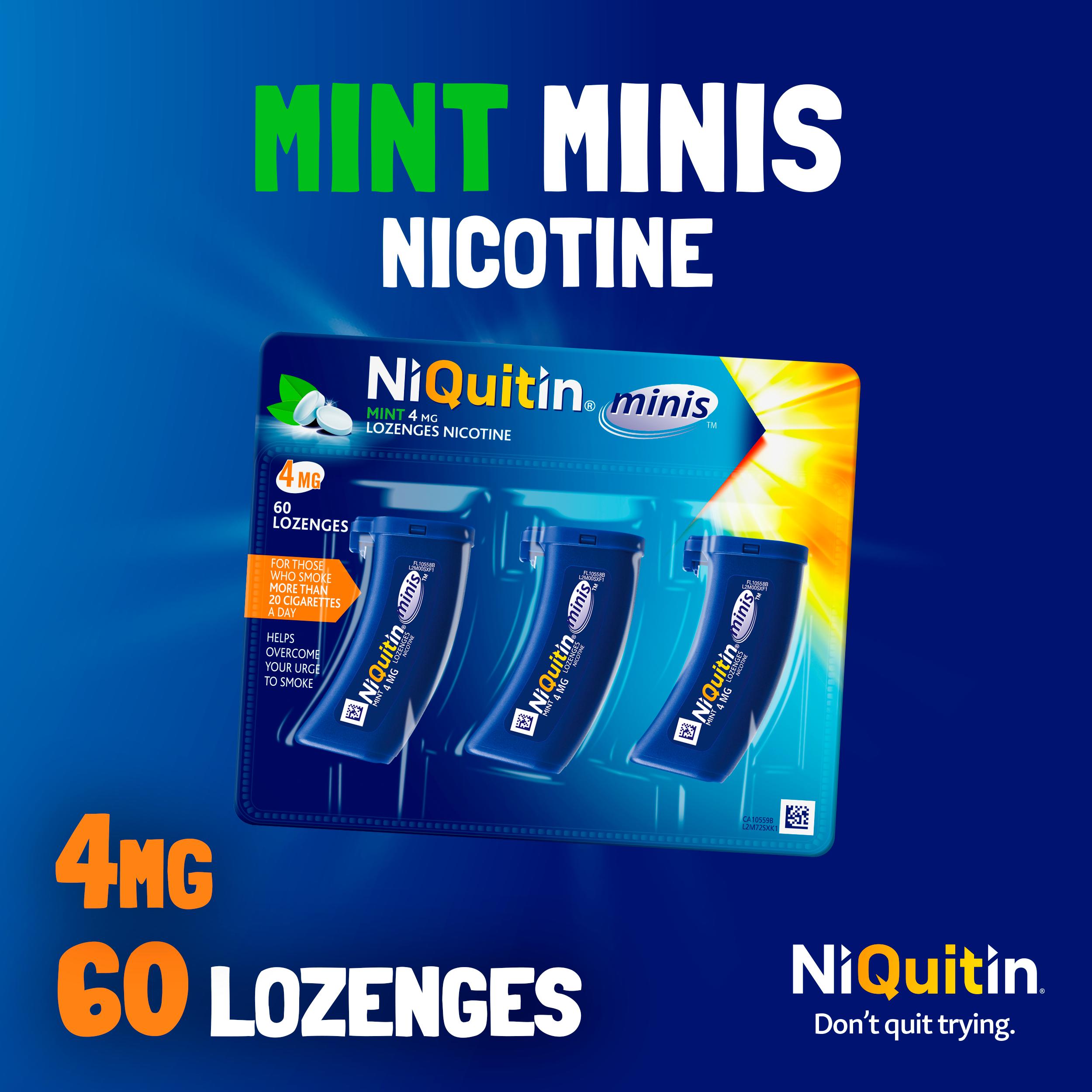 NiQuitin Minis Mint Nicotine Lozenges Reduce & Quit Smoking Aid x60 4mg thumbnail 4