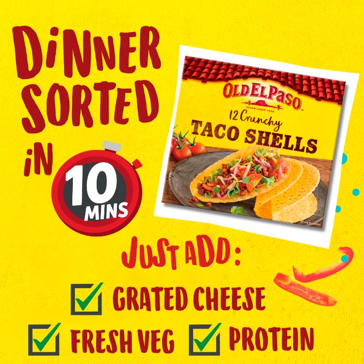 Old El Paso Mexican Crunchy Taco Shells x12 156g thumbnail 2