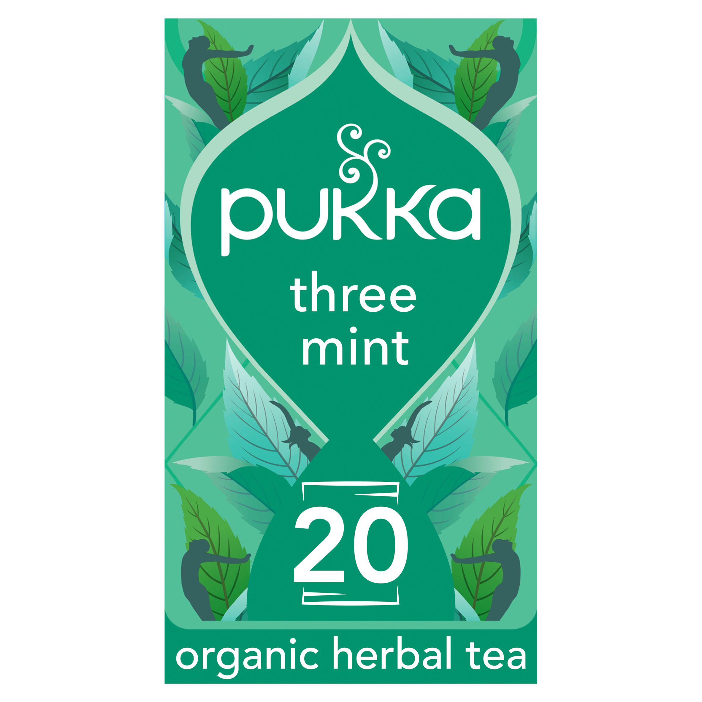 Pukka Organic Three Mint Tea With Peppermint x20Compostable Herbal Tea Bags