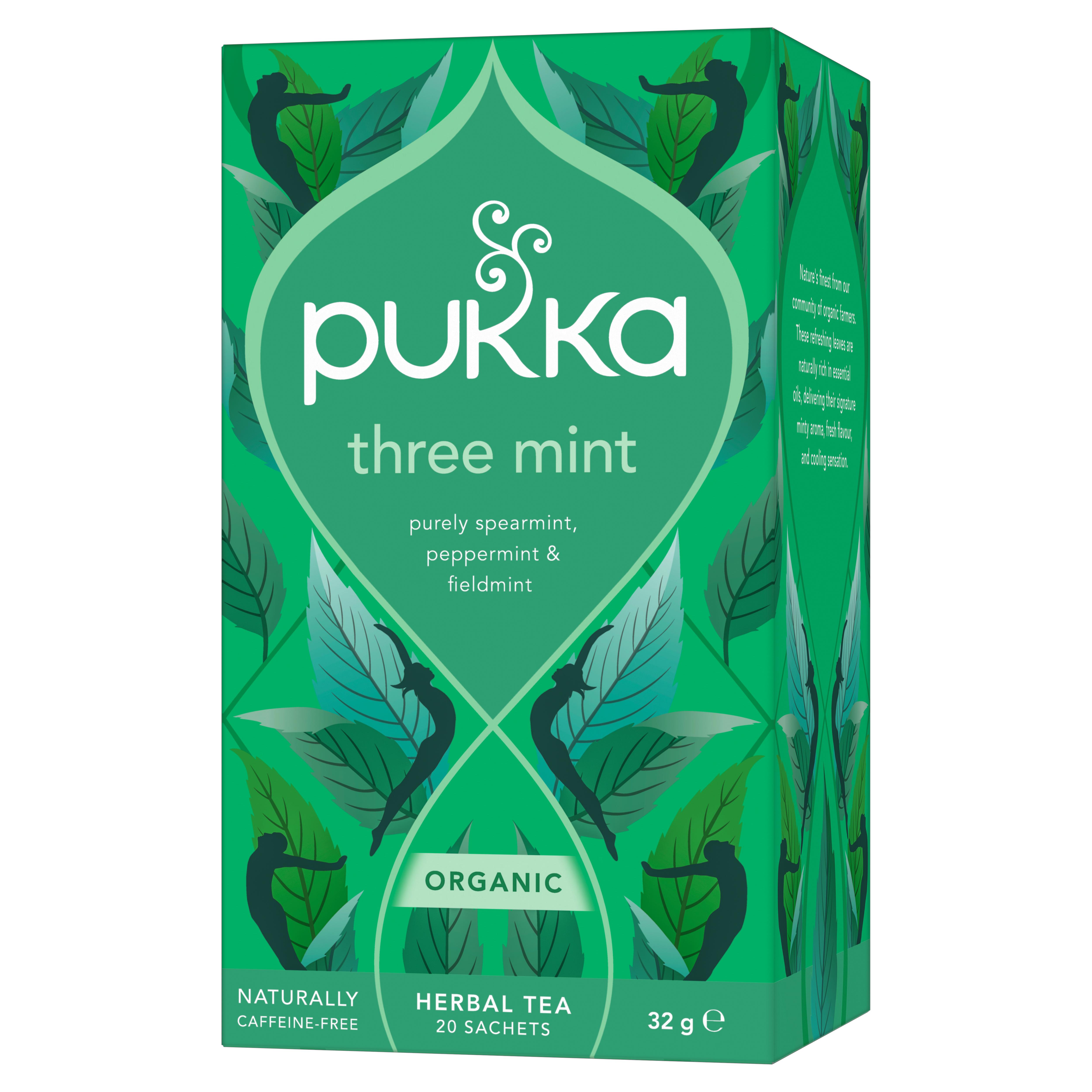 Pukka Organic Three Mint Tea With Peppermint Home Compostable Herbal Tea Bags x20 thumbnail 2