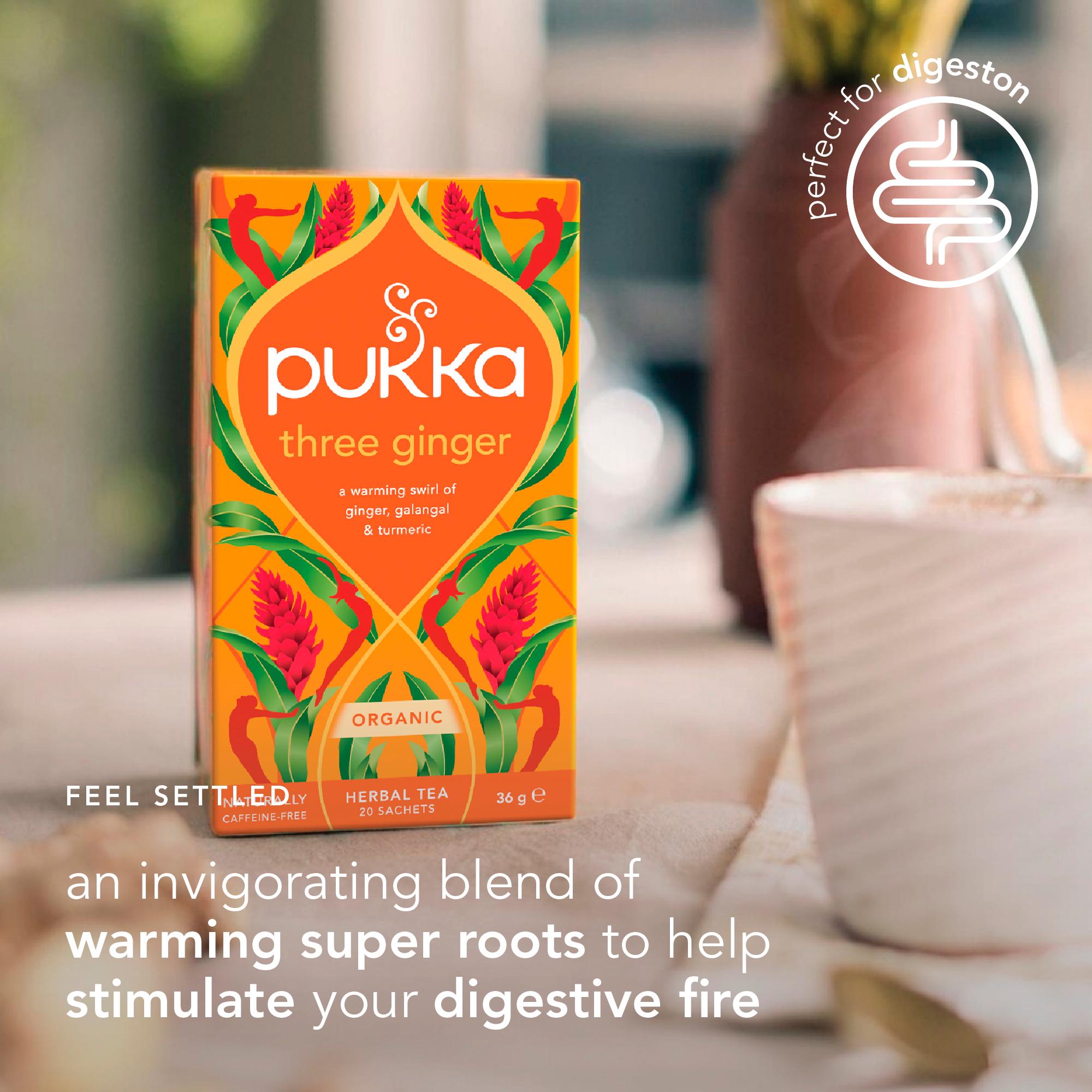 Pukka Organic Three Ginger Tea Home Compostable Herbal Tea Bags x20 thumbnail 4