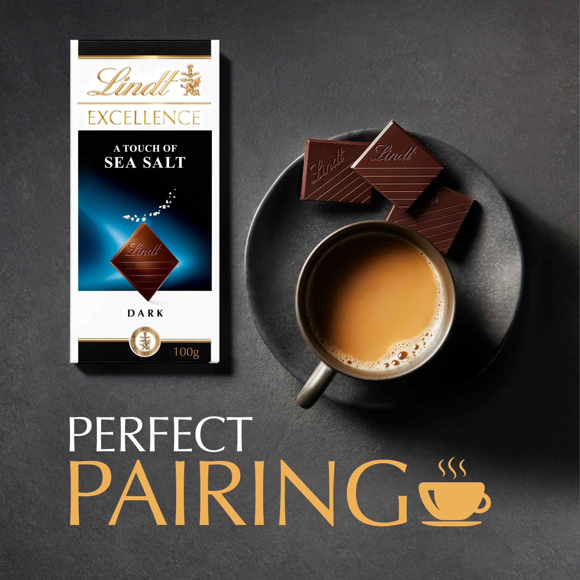 Lindt Excellence Dark Sea Salt Chocolate Bar 100g thumbnail 4