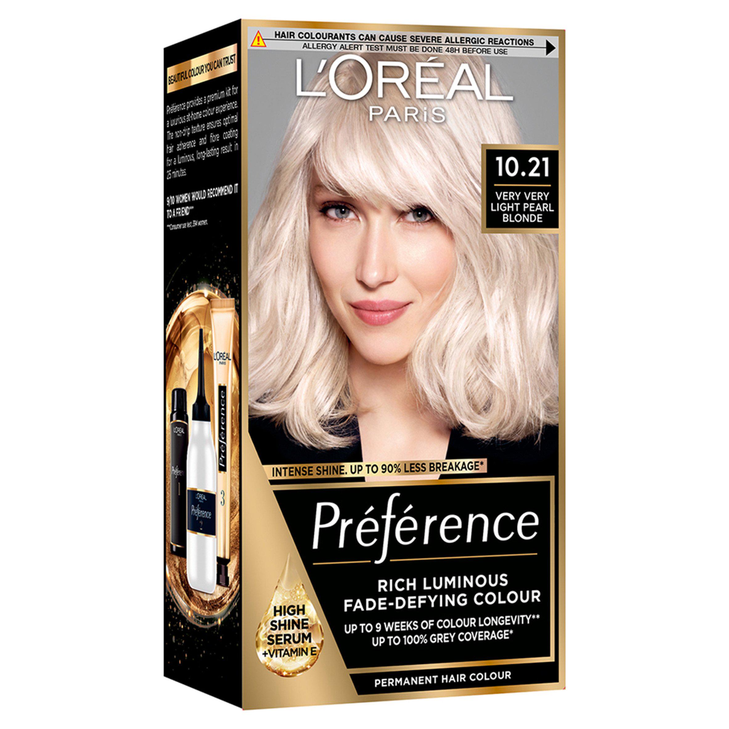 L'Oreal Paris Preference Permanent Hair Dye Stockholm Verry Very Light Pearl Blonde 10.21