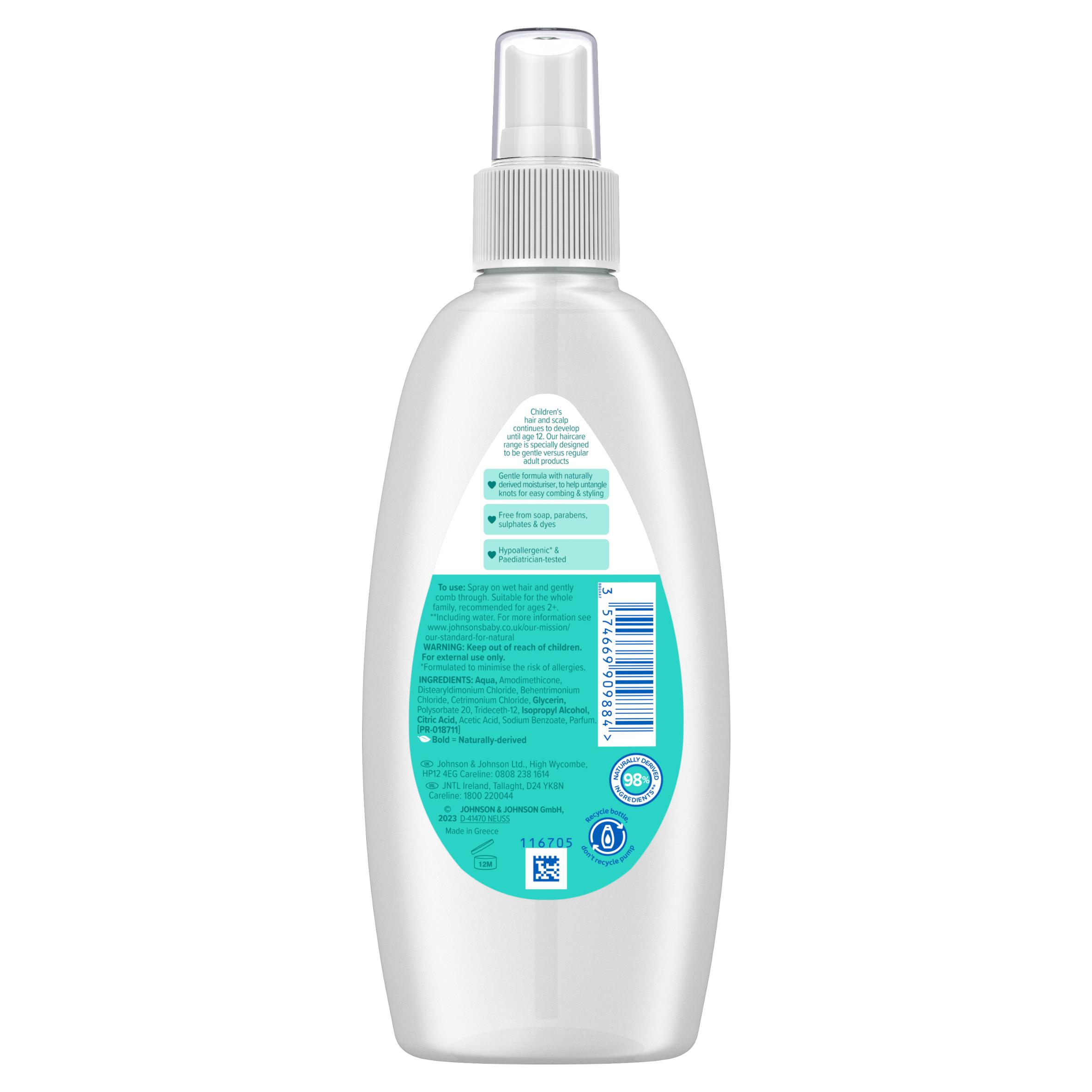Johnson's No More Tangles Kids Conditioner Spray Easy Combing 200ml thumbnail 5