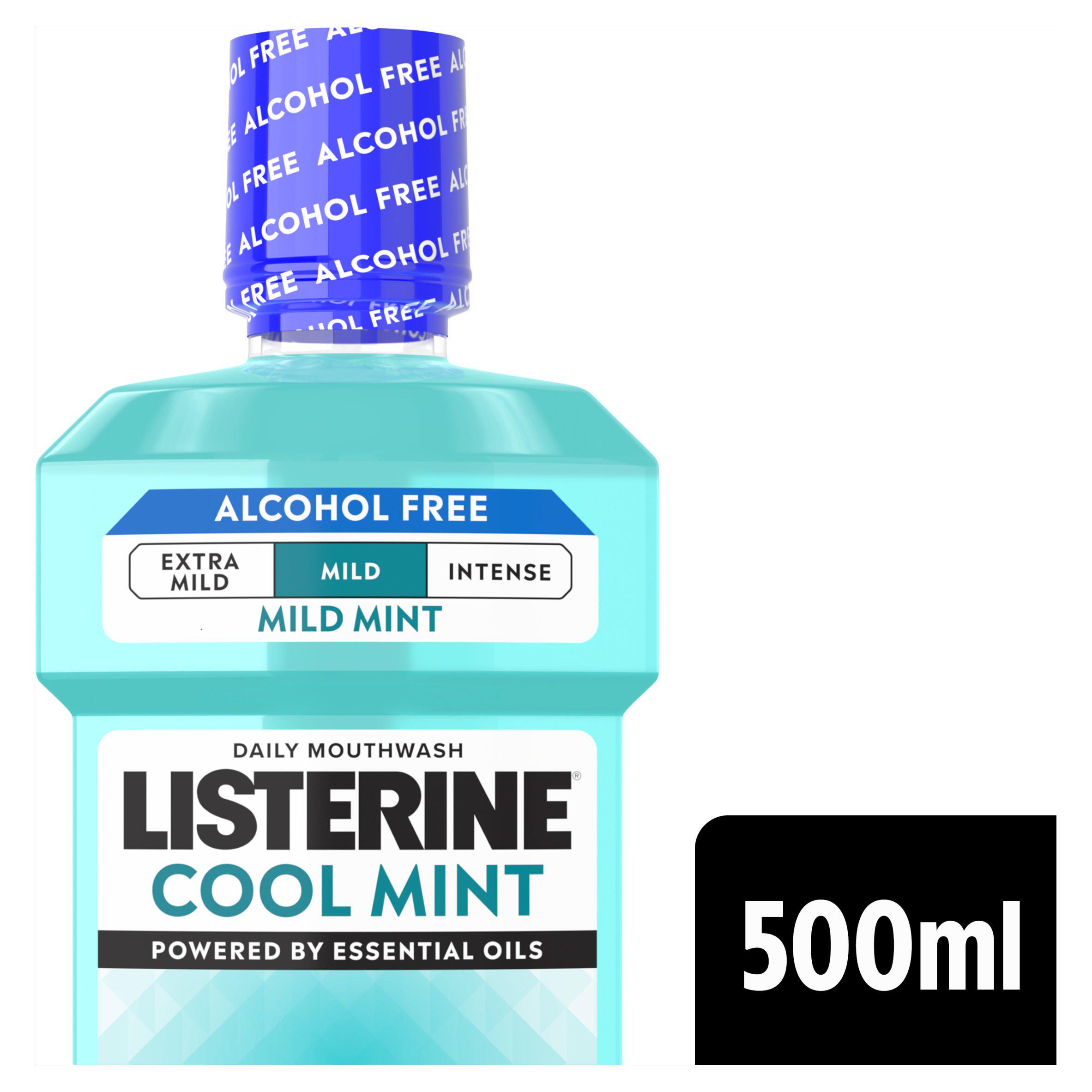 Listerine Essentials Cool Mint Milder Taste Zero Alcohol Mouthwash