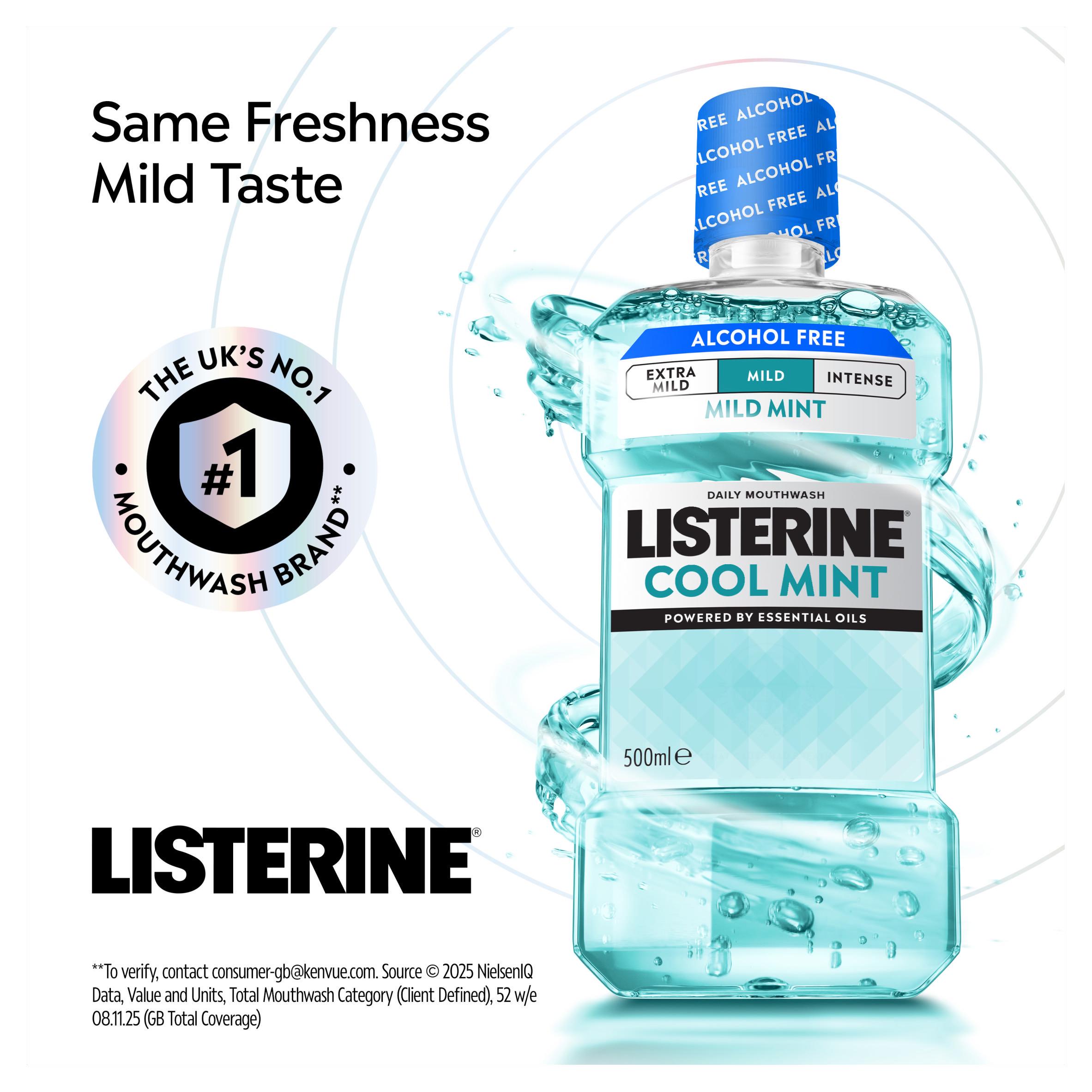Listerine Essentials Milder Taste Cool Mint Mouthwash 500ml thumbnail 2