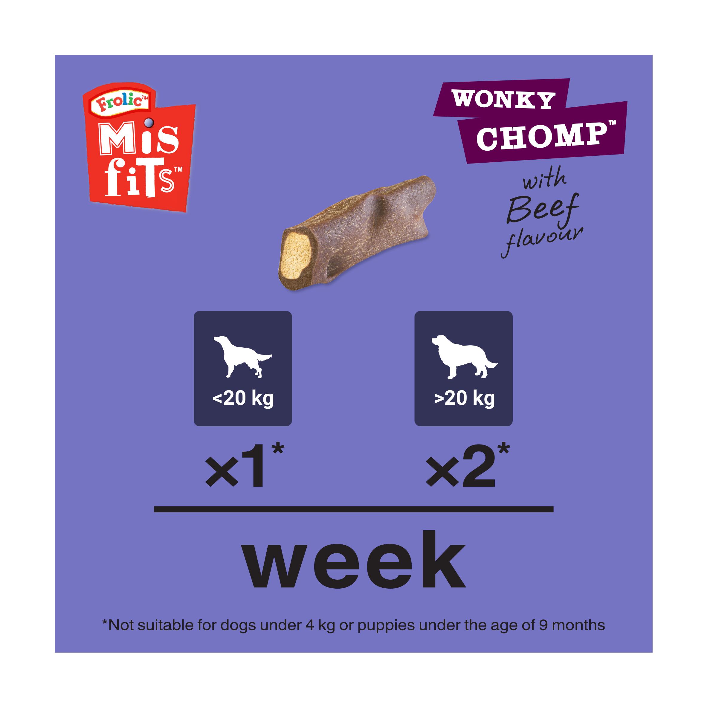 Misfits Wonky Chomp Adult Medium Dog Treats Liver 2 Stick 170g thumbnail 4