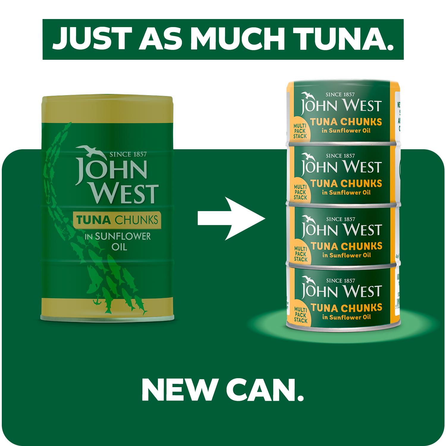 John West Tuna Chunks in Sunflower Oil 4x125g (102g Drained) thumbnail 2