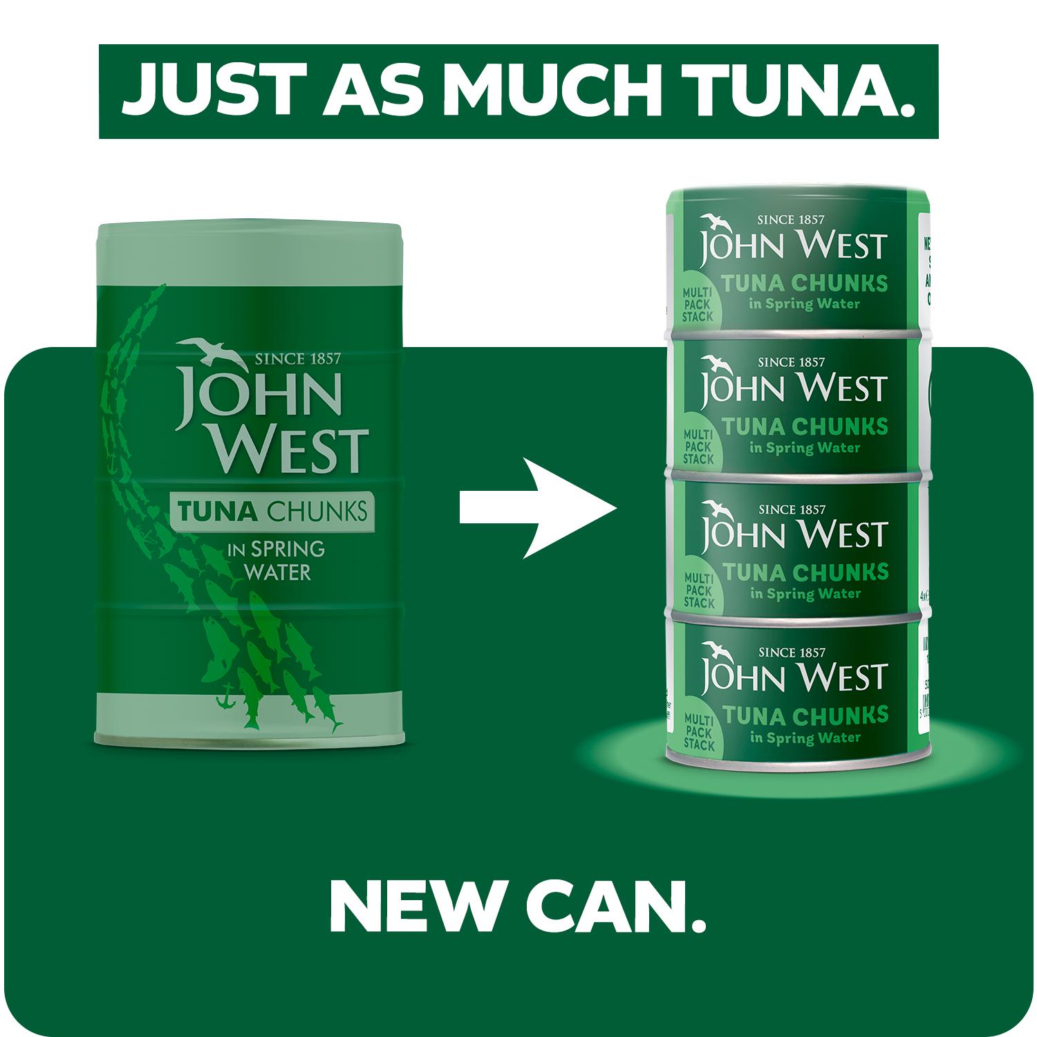 John West Tuna Chunks in Spring Water 4x125g (102g Drained) thumbnail 2