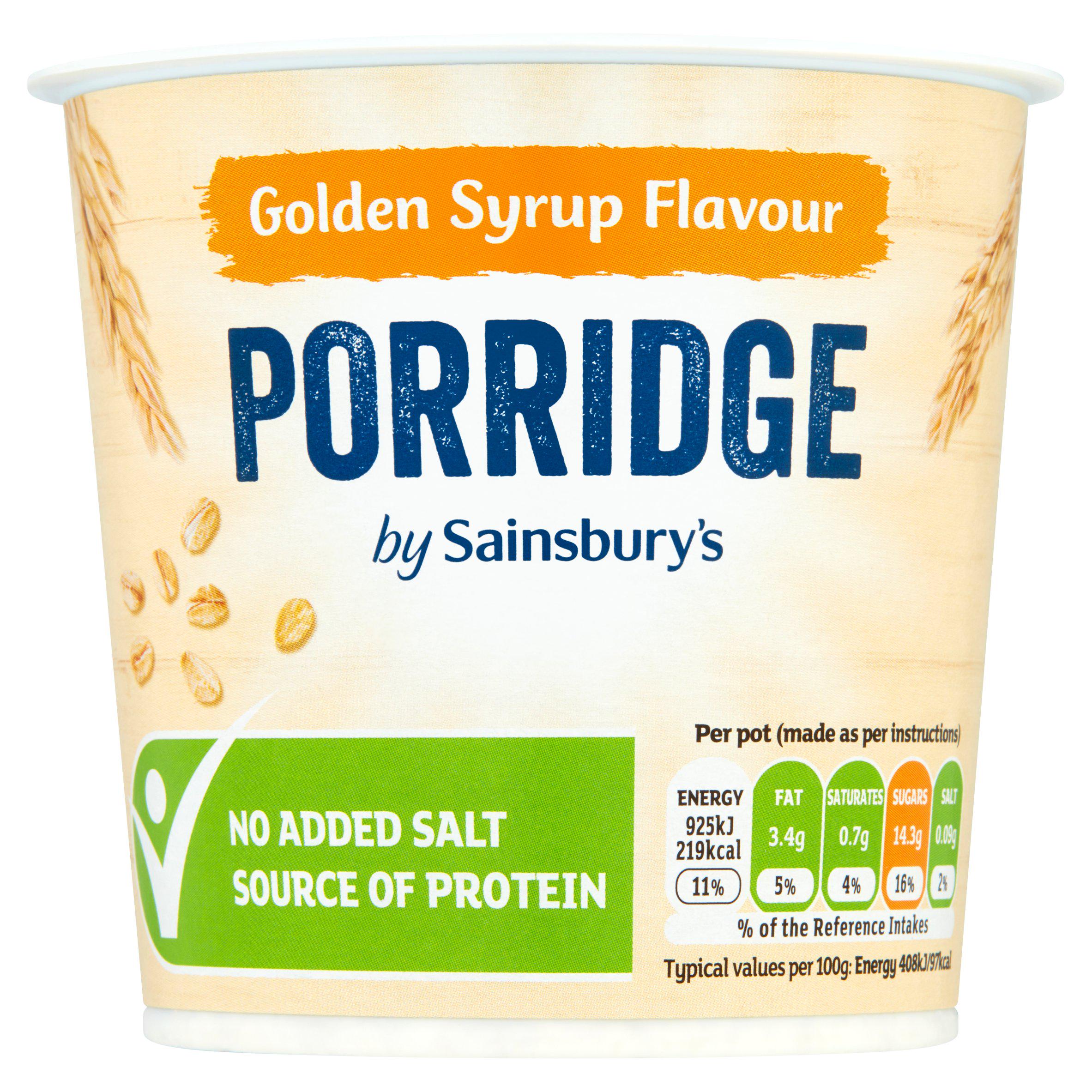 Sainsbury's 57g Golden Syrup Flavour Porridge Pot