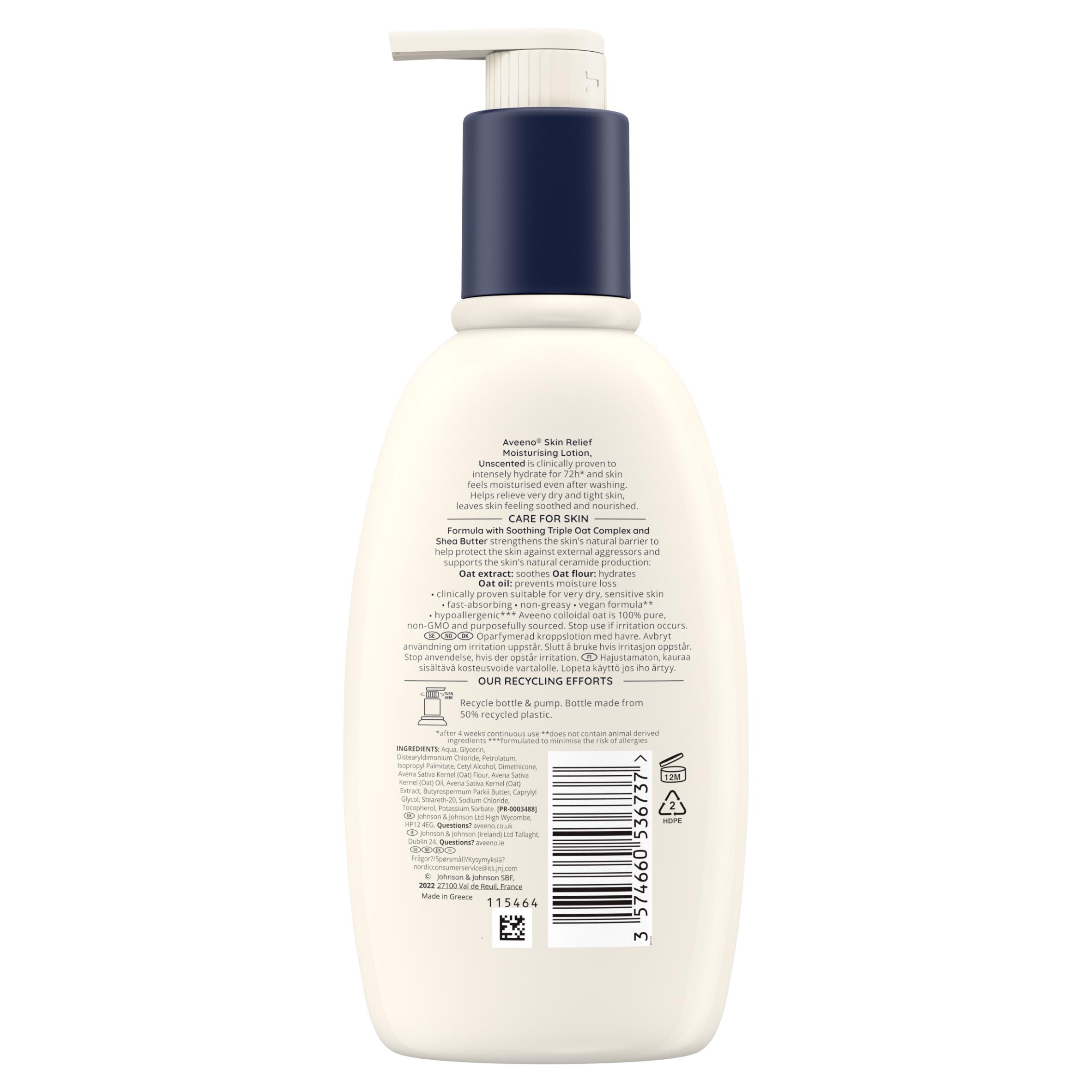 Aveeno Skin Relief Moisturising Lotion Unscented Moisturiser 300ml thumbnail 6