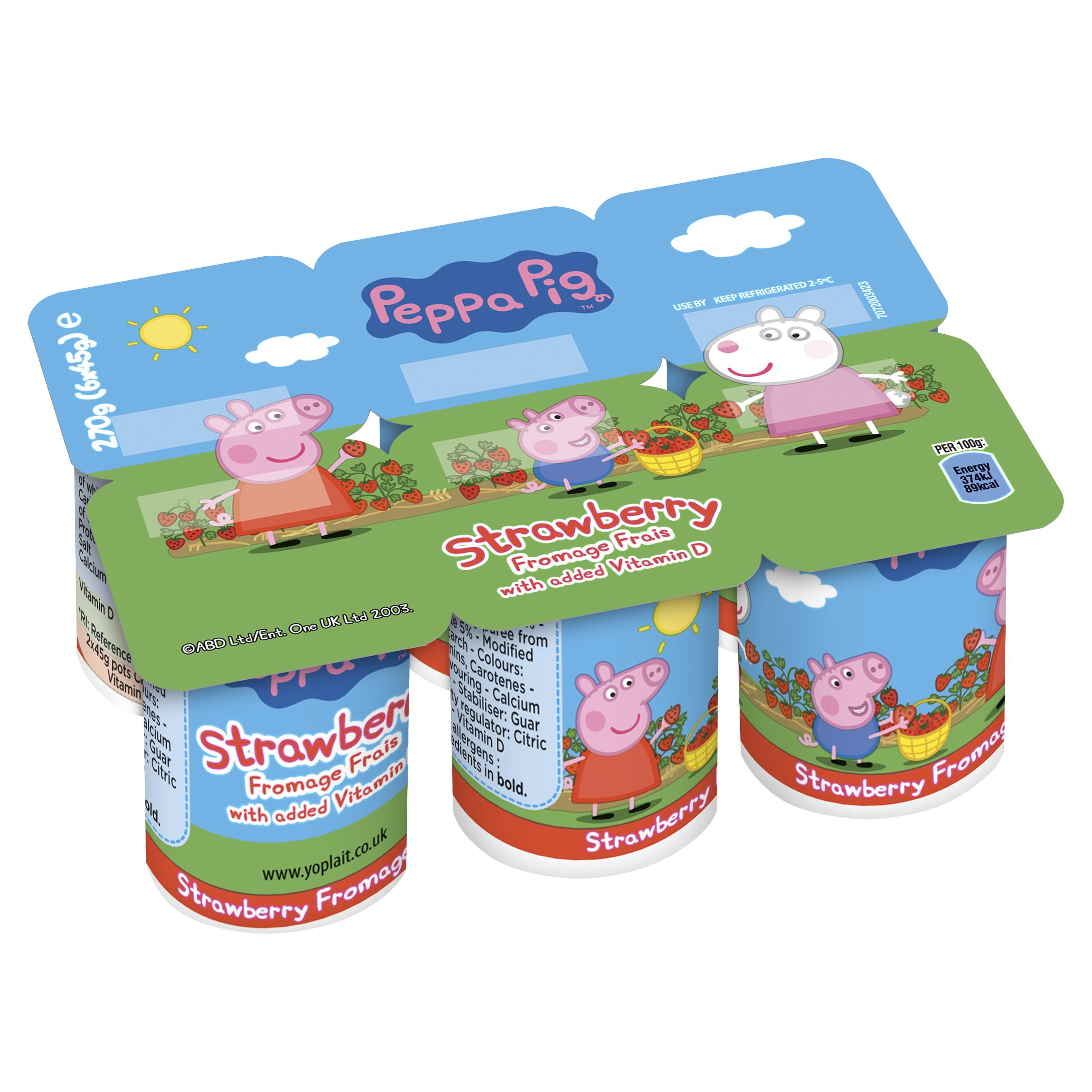 Peppa Pig Kids Strawberry Yoghurt Pots 6x45g thumbnail 2