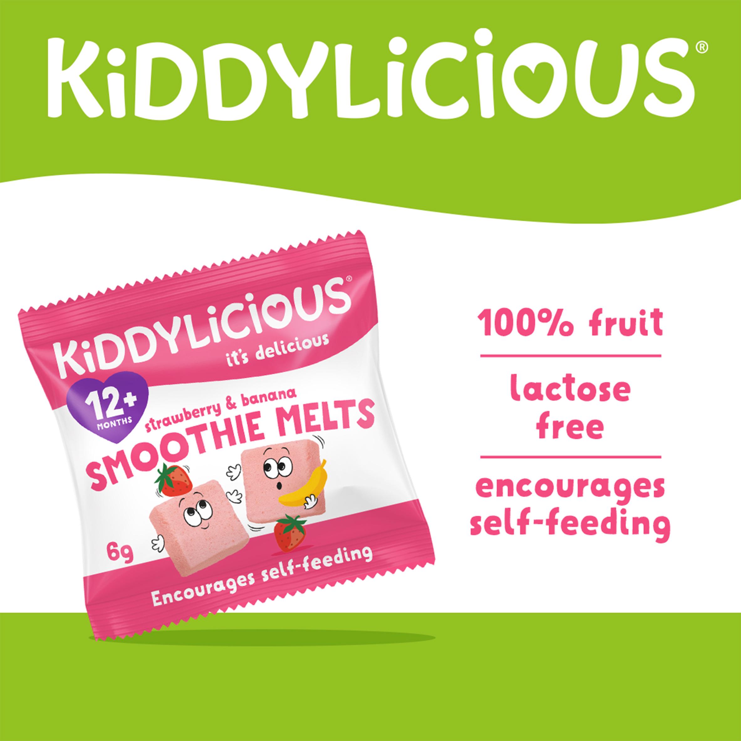Kiddylicious Strawberry & Banana Smoothie Melts Baby Snacks 6g thumbnail 2