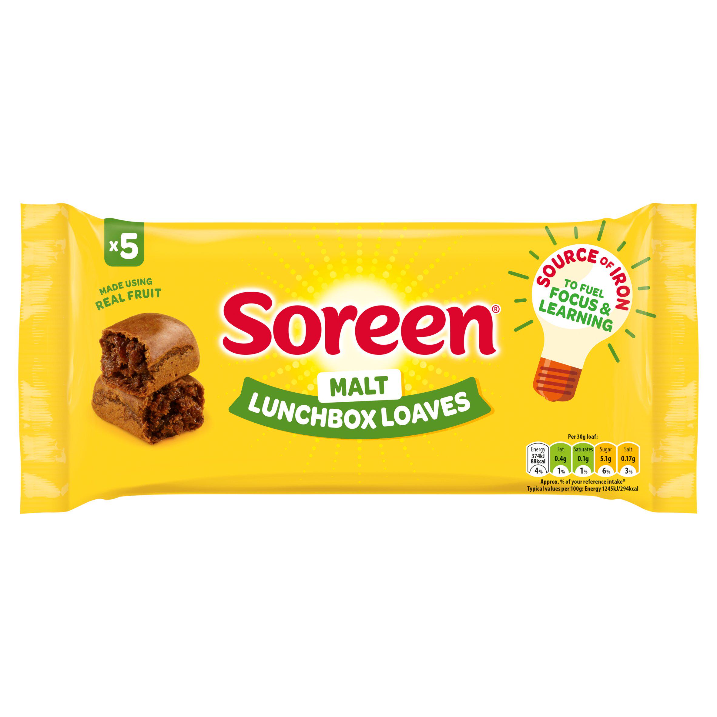 Soreen Malt Lunchbox Loaf Bars x5