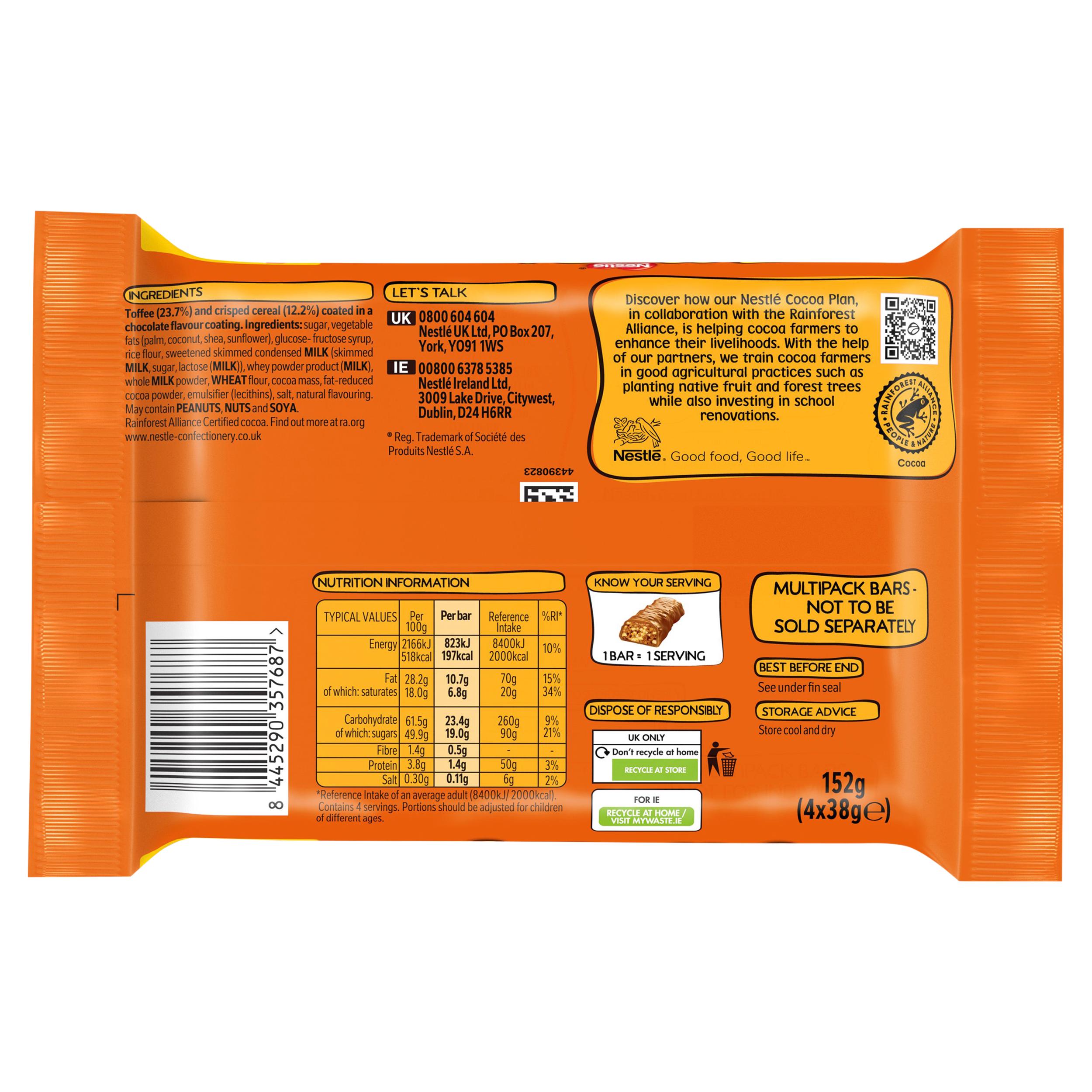 Toffee Crisp Biscuit Bar Multipack x4 152g thumbnail 3