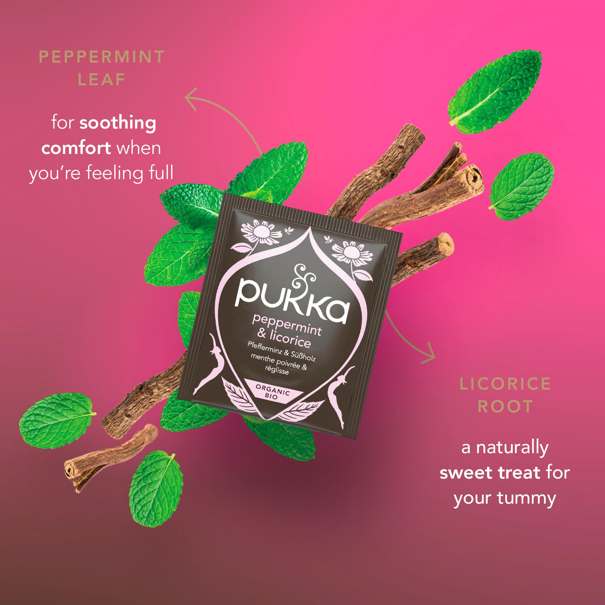 Pukka Organic Peppermint & Licorice Mint Tea Home Compostable Herbal Tea Bags x20 thumbnail 3