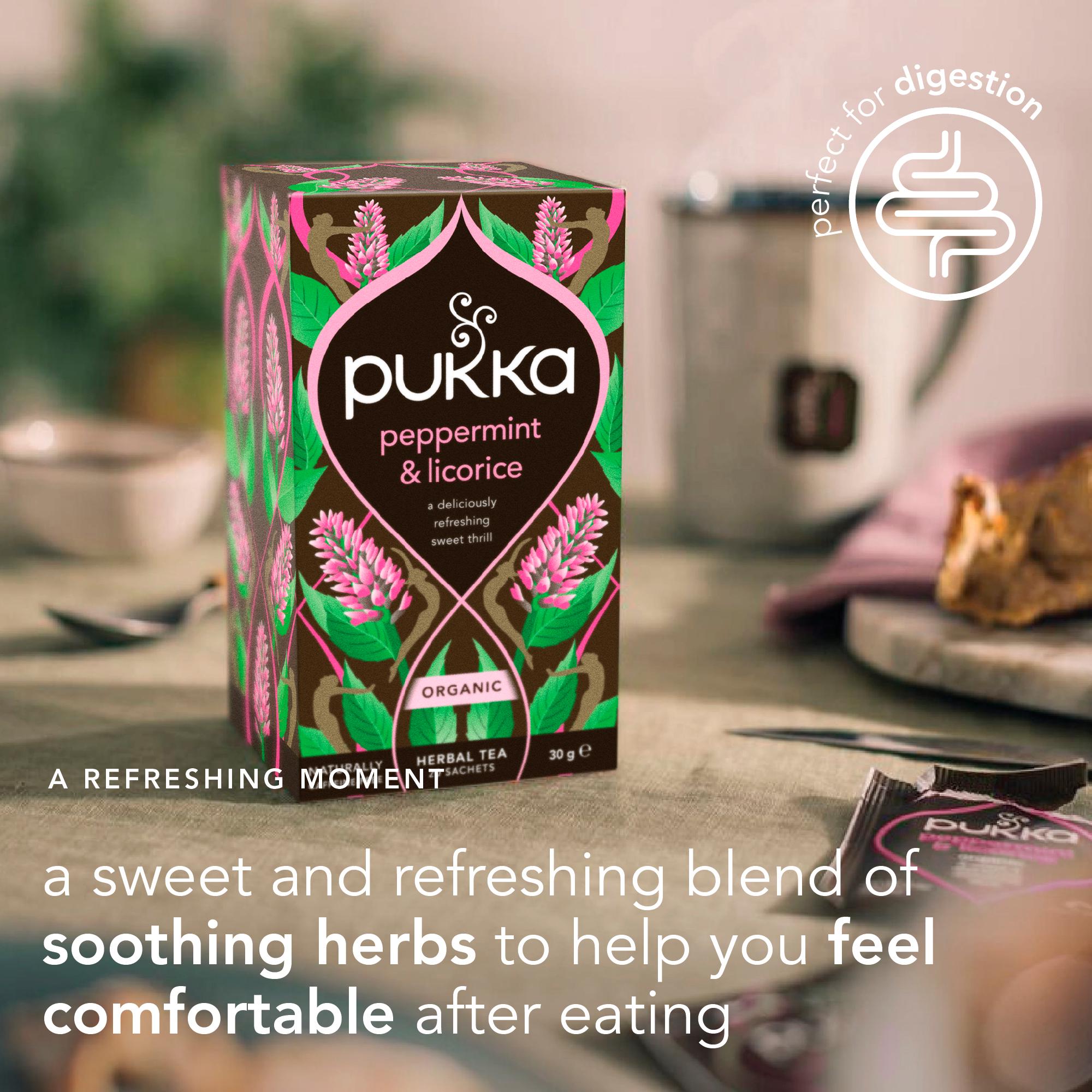 Pukka Organic Peppermint & Licorice Mint Tea Home Compostable Herbal Tea Bags x20 thumbnail 5