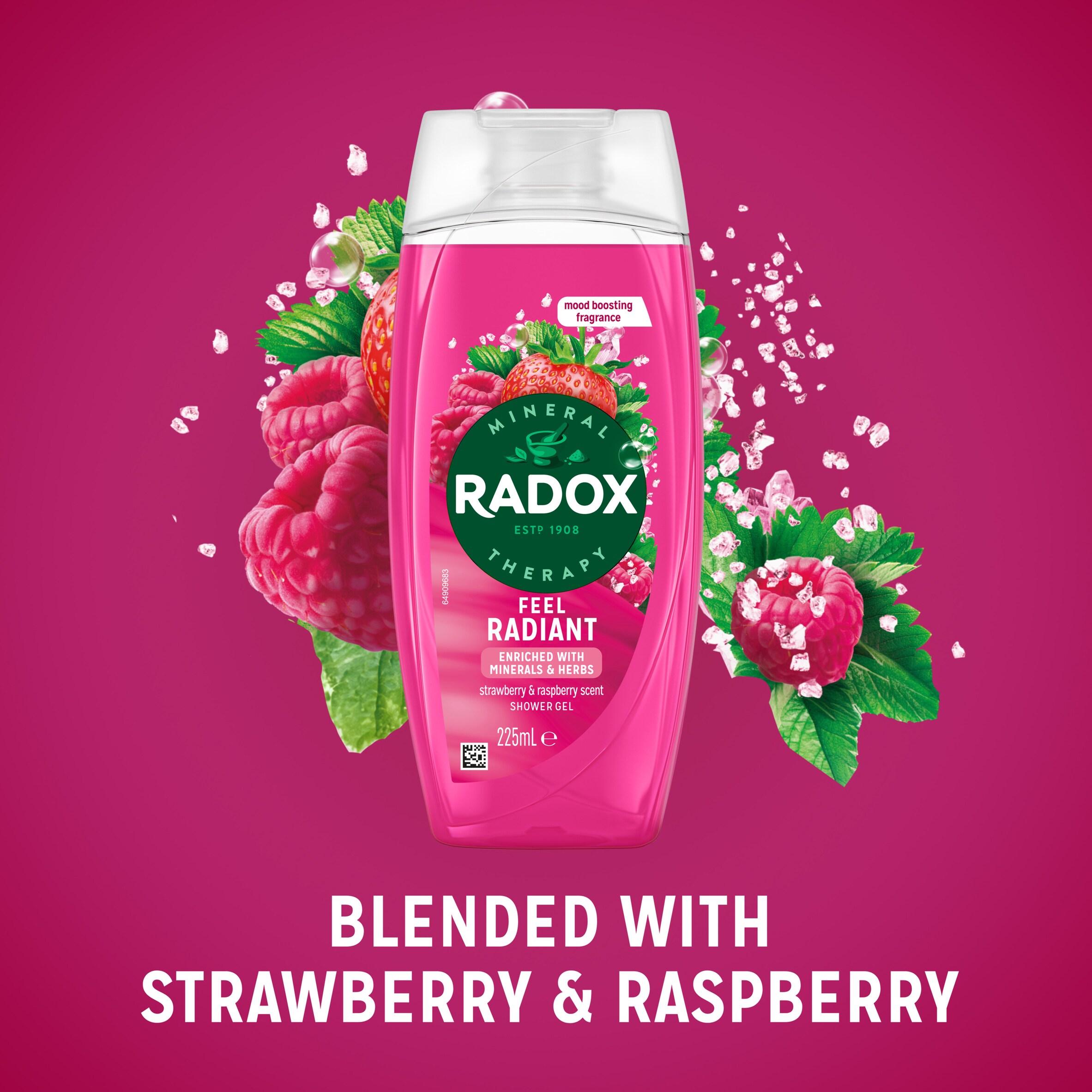 Radox Feel Radiant Shower Gel Strawberry & Raspberry Body Wash 225ml thumbnail 2