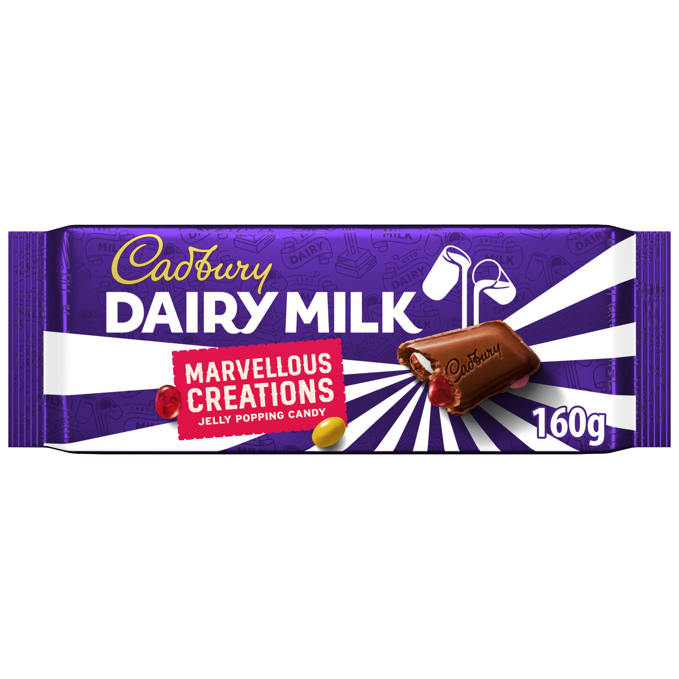Cadbury Dairy Milk Marvellous Creations Jelly Popping Candy Chocolate Bar 160g