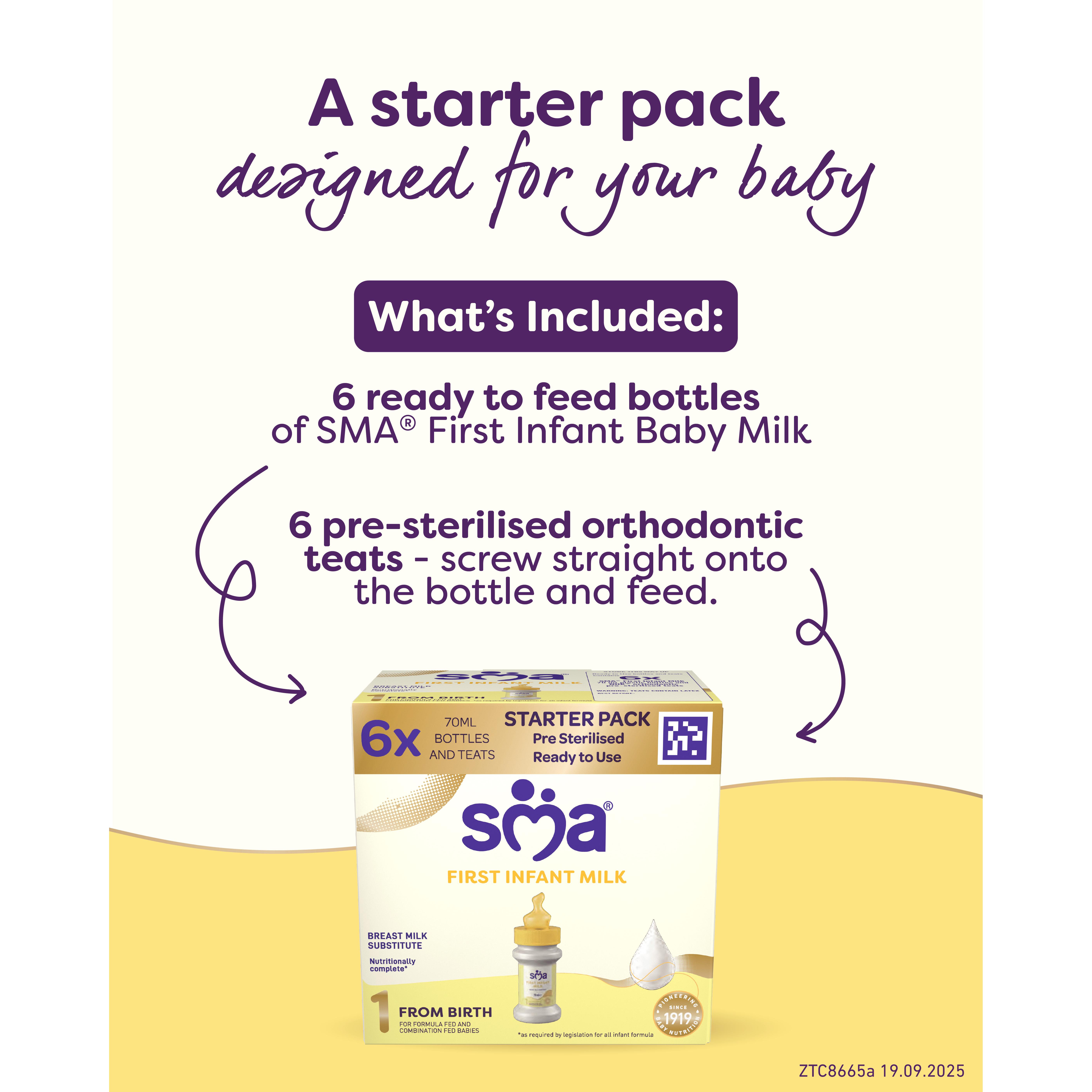 SMA First Infant Baby Milk from Birth 6 x 70ml (420ml) thumbnail 2