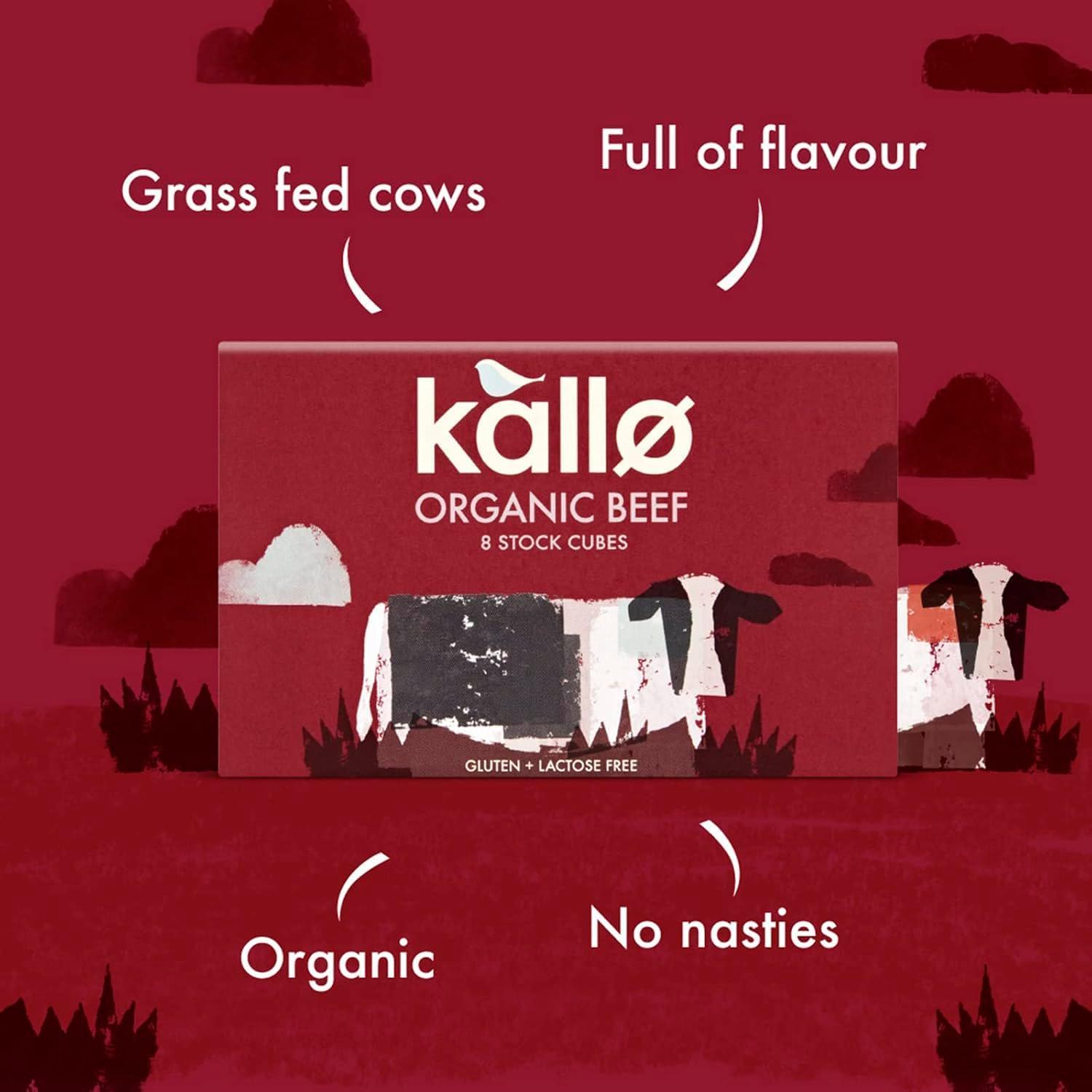 Kallo Organic Beef Stock Cubes 8x11g thumbnail 2