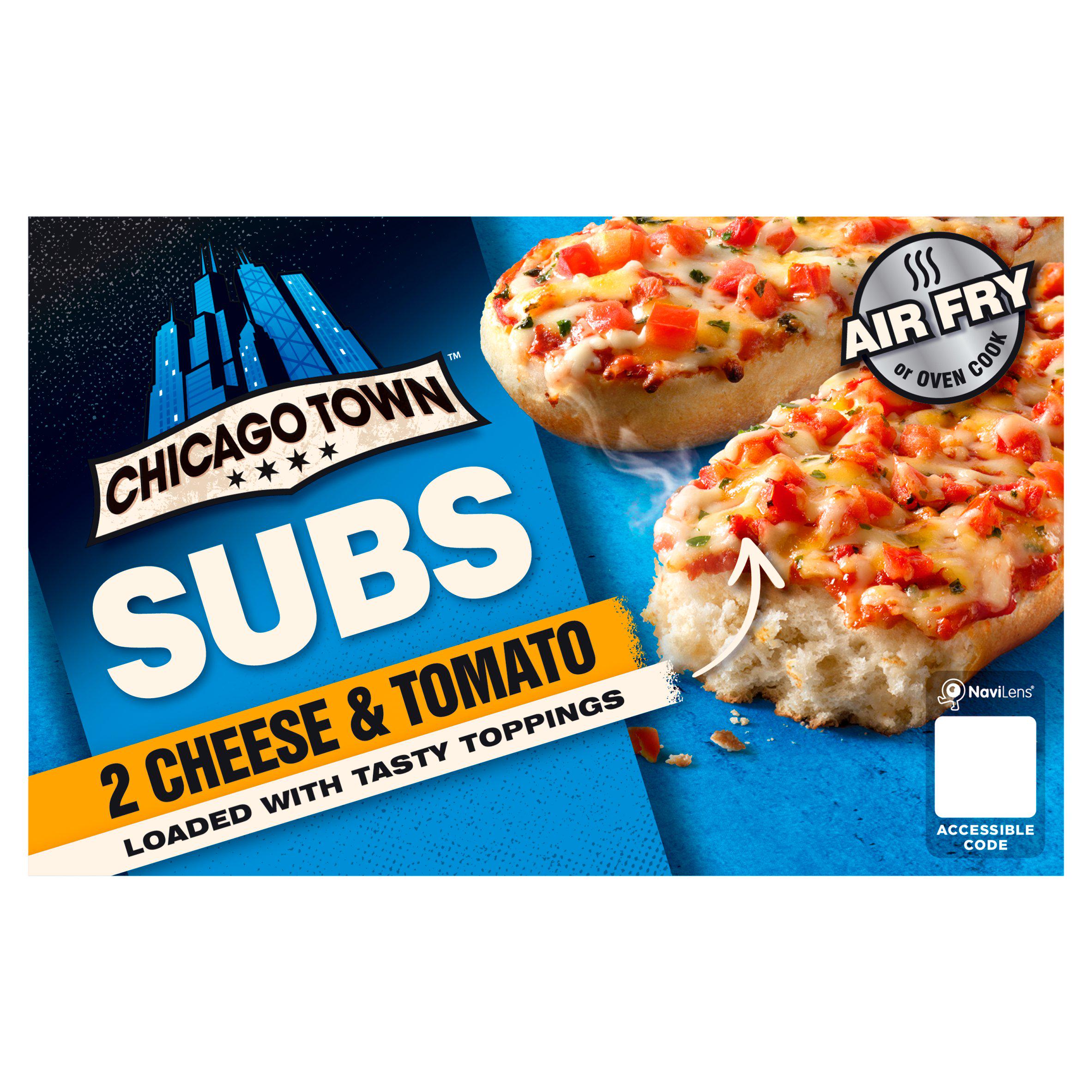 Chicago Town Sub Cheese & Tomato Pizzas x2 (250g)