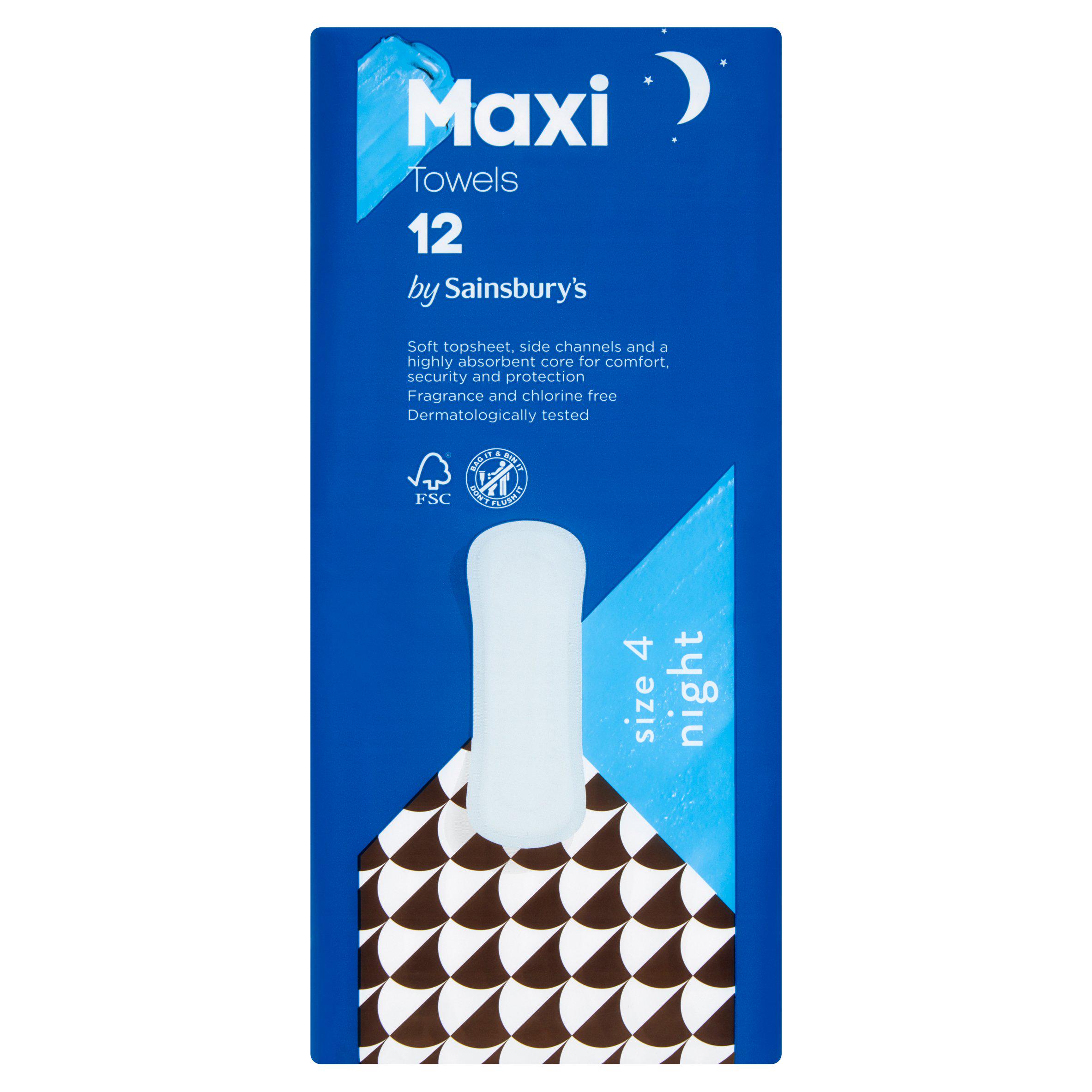 Sainsbury's Maxi Towel Night x12