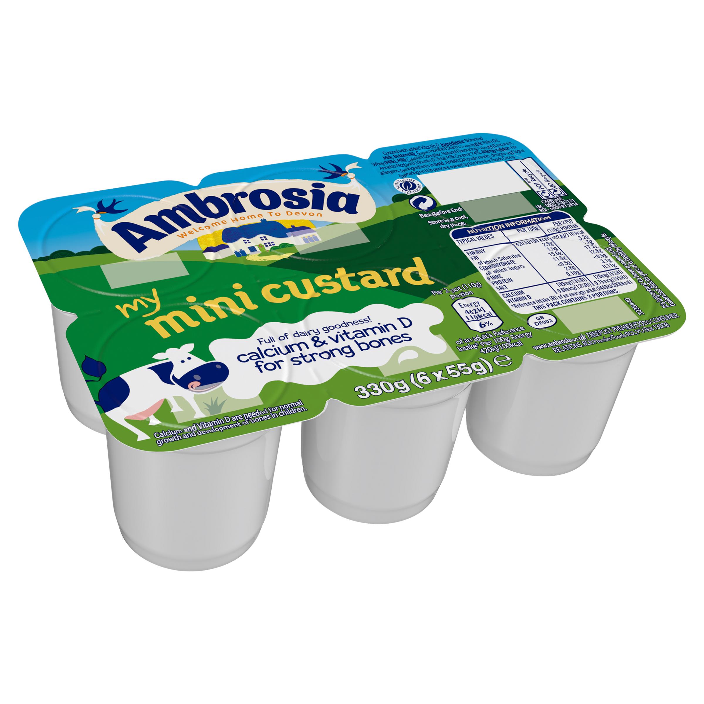 Ambrosia My Mini 6 x 55g Custard Lunchbox Snack Pots thumbnail 2