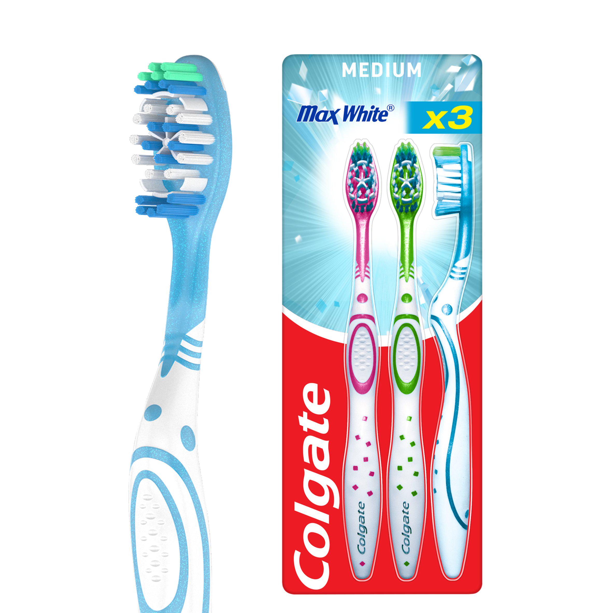 Colgate Max White Teeth Whitening Medium Manual Toothbrush