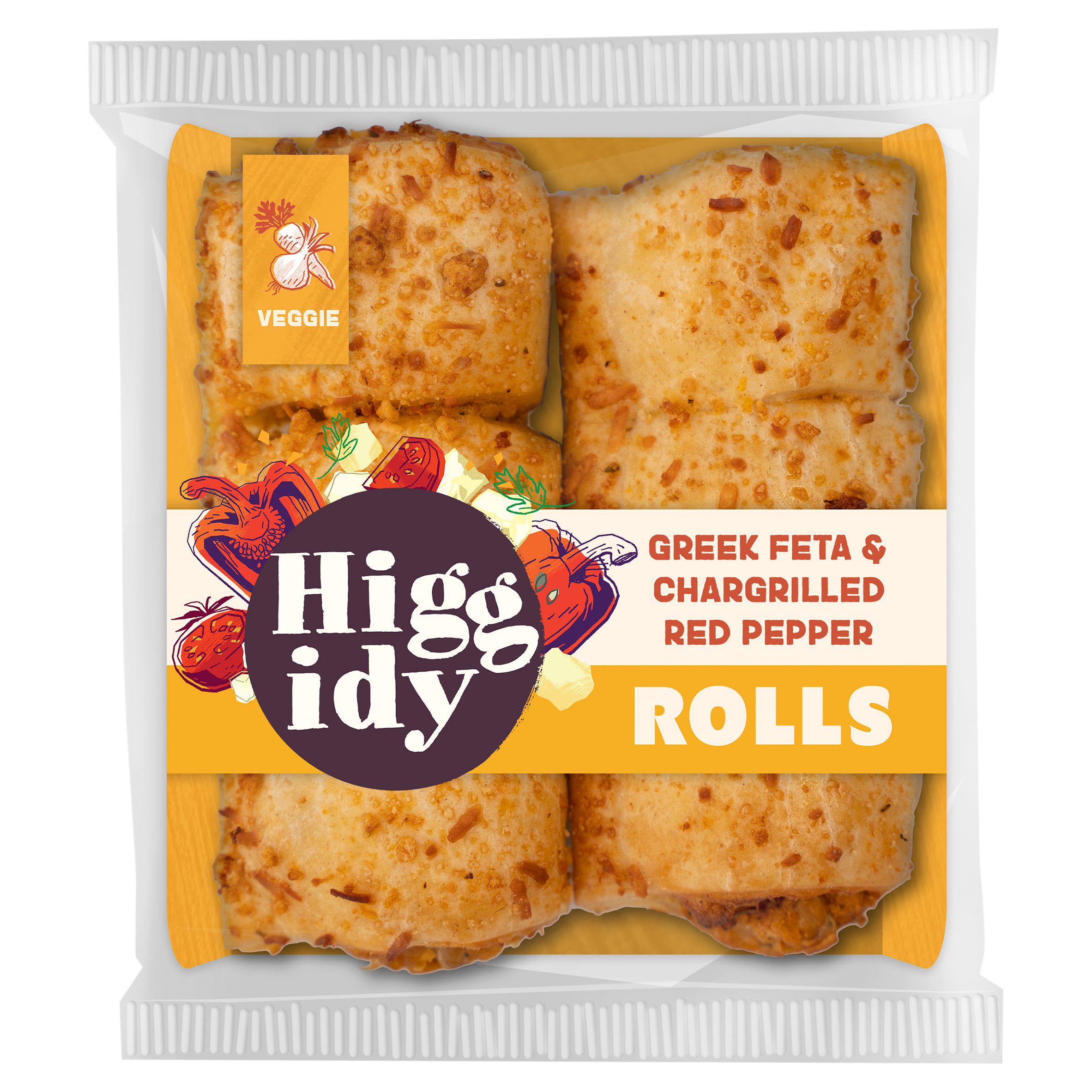 Higgidy Greek Feta & Chargrilled Red Pepper Rolls 160g