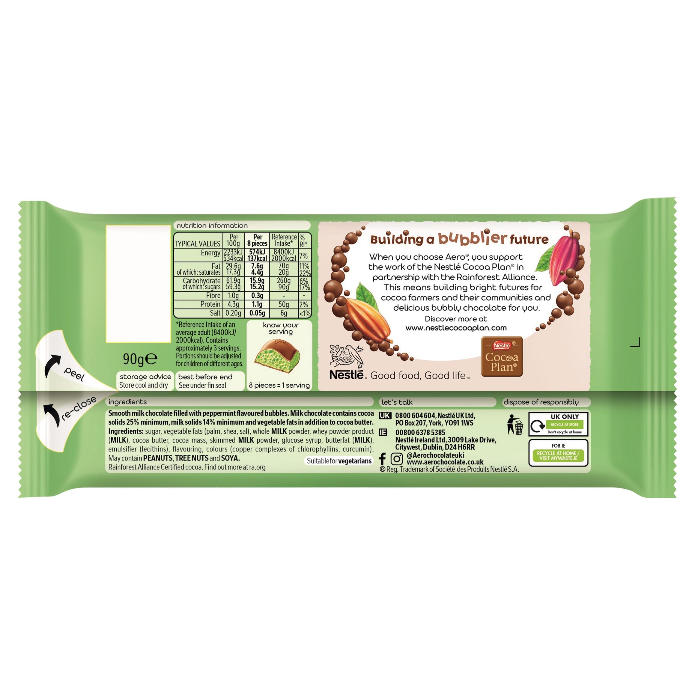 Aero Peppermint Mint Chocolate Sharing Bar 90g thumbnail 2