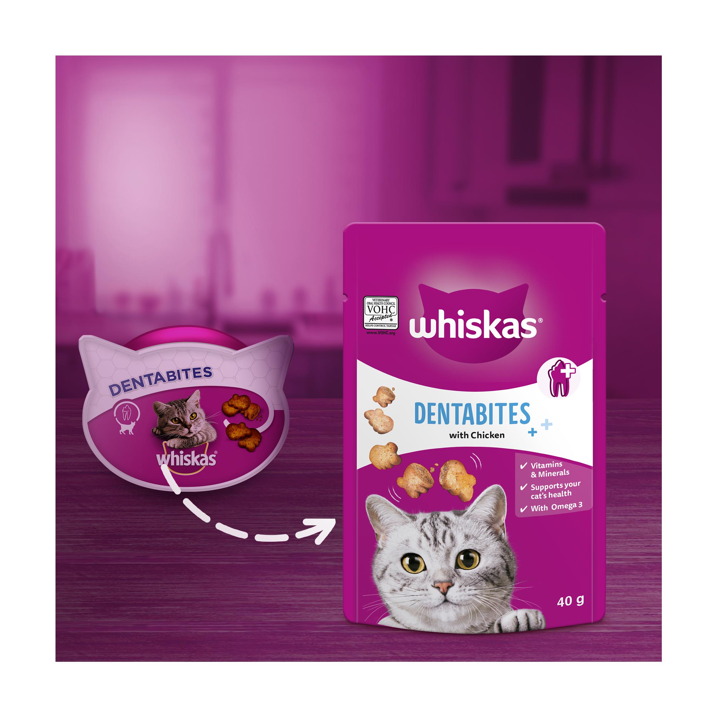 Whiskas Dentabites Adult Cat Dental Treat Biscuits with Chicken 50g thumbnail 5