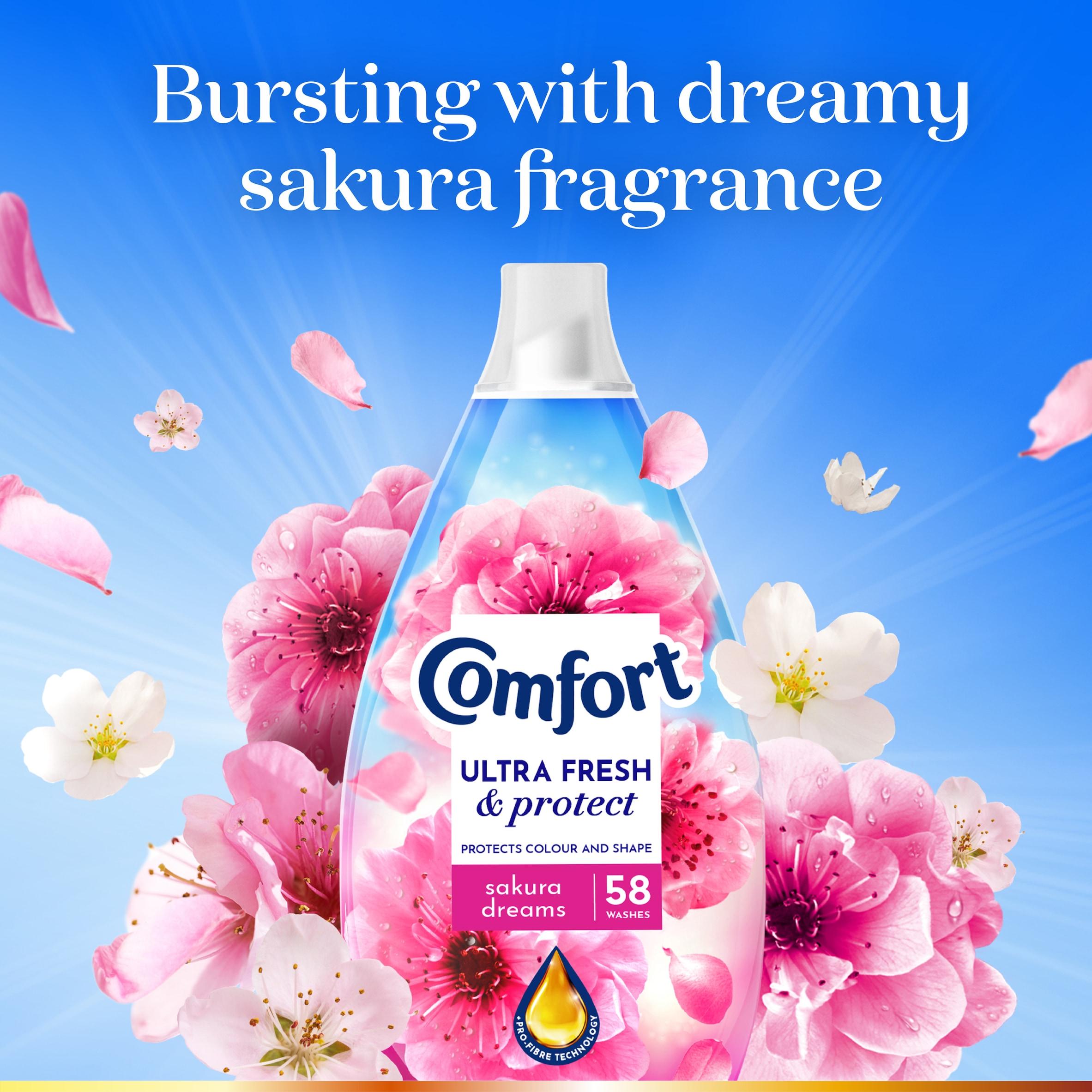 Comfort Ultra Fresh & Protect Sakura Dreams Fabric Conditioner 58 washes 870ml thumbnail 2