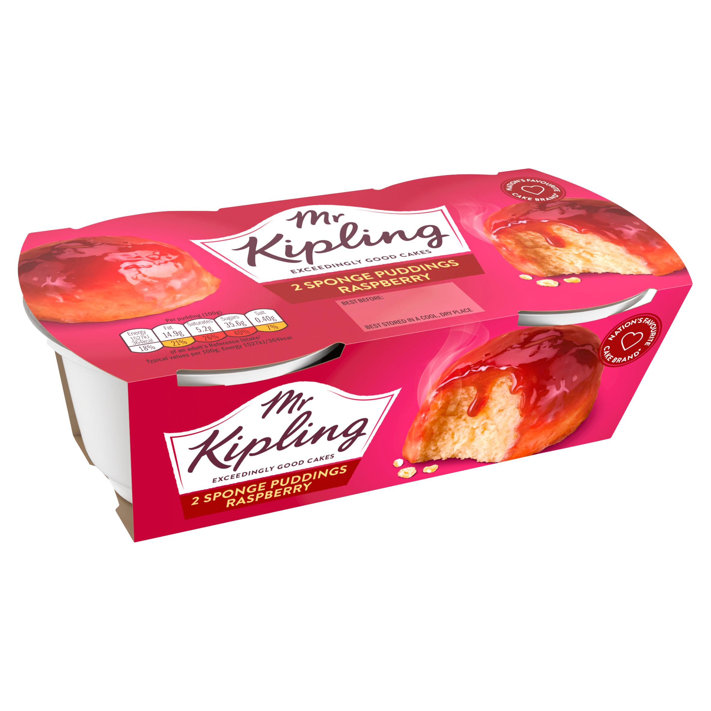 Mr Kipling 2 x 95g Raspberry Sponge Pudding Cake Dessert Pots thumbnail 2