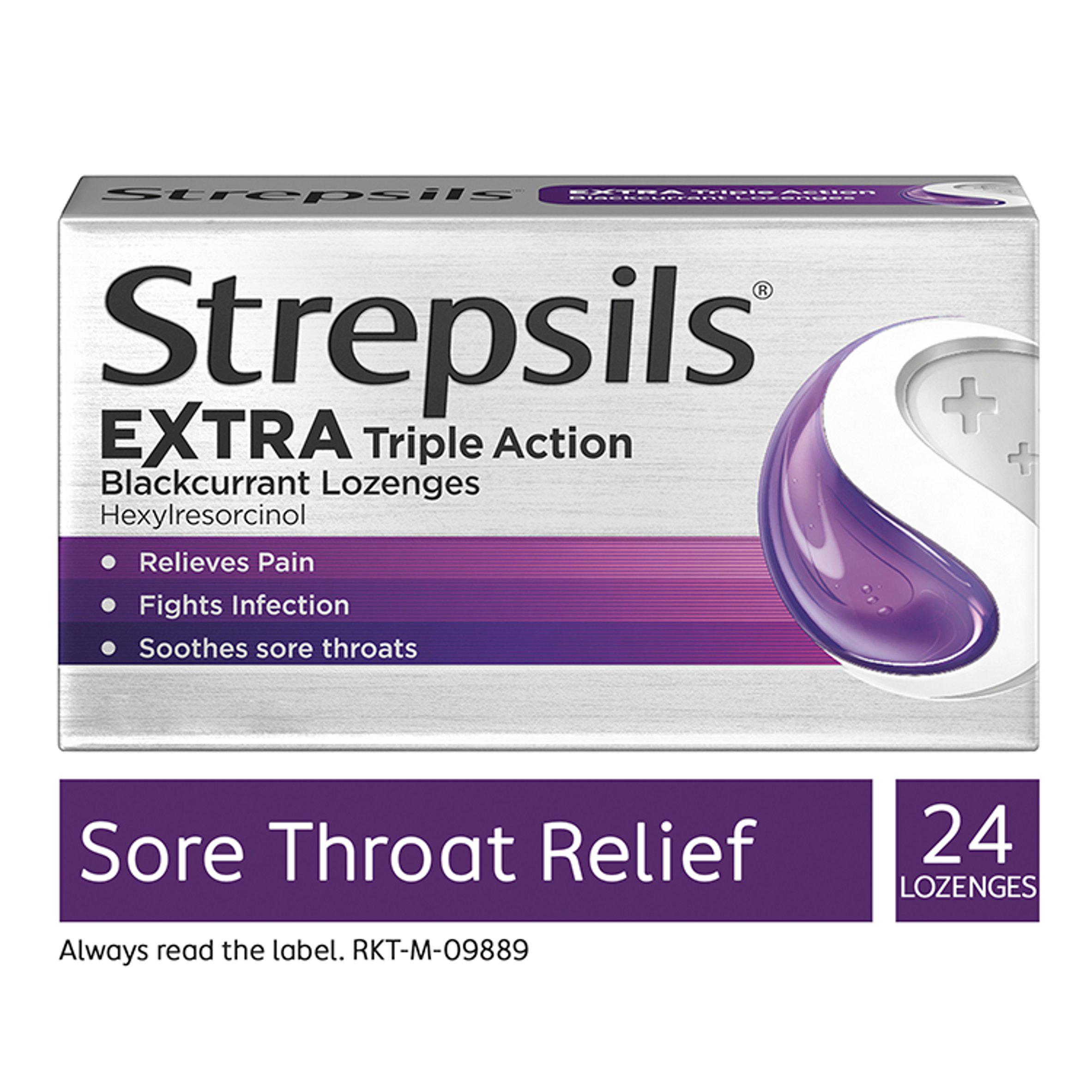Strepsils Extra Blackcurrent Sore Throat Lozenges