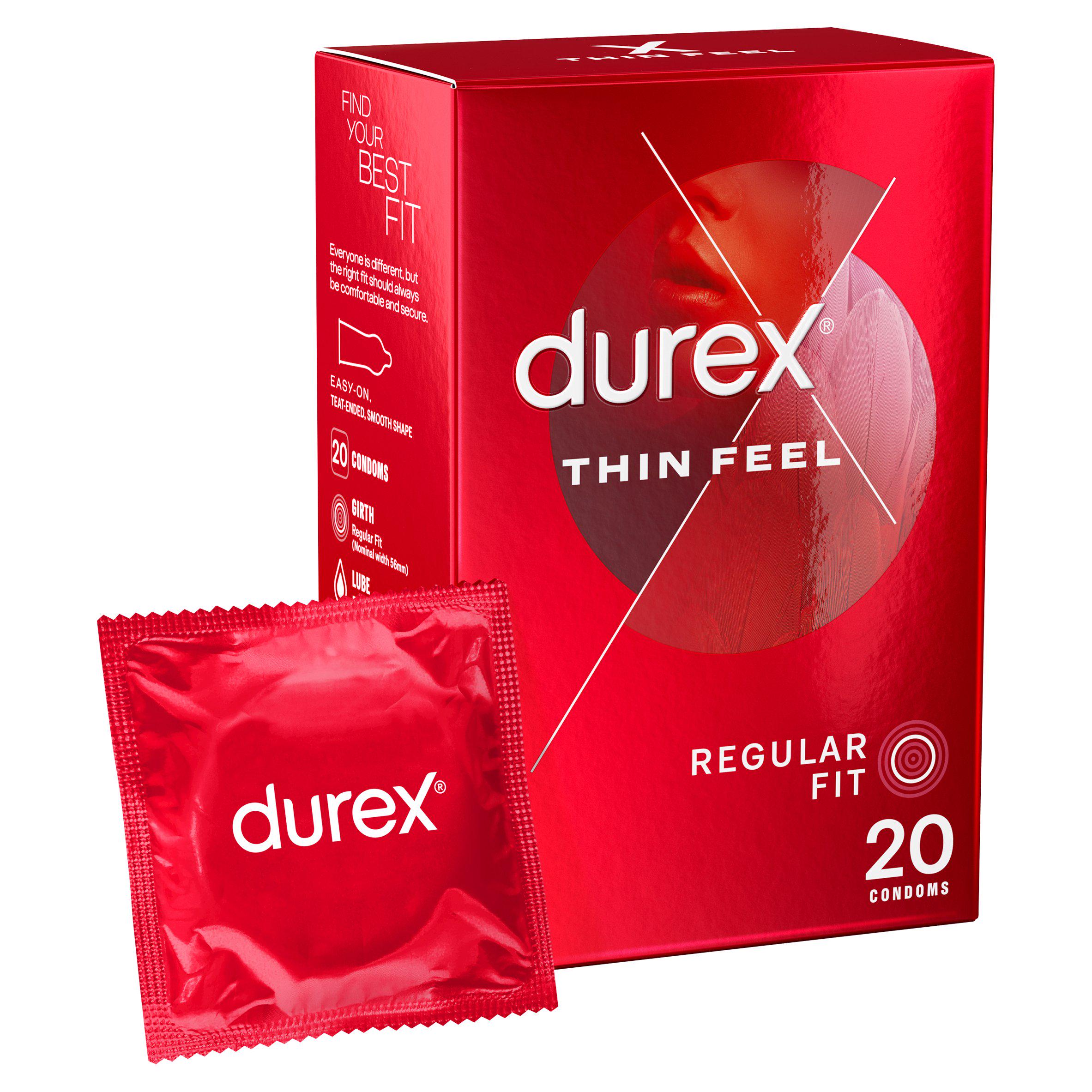 Durex Thin Feel Condoms Enhanced Sensitivity Regular Fit