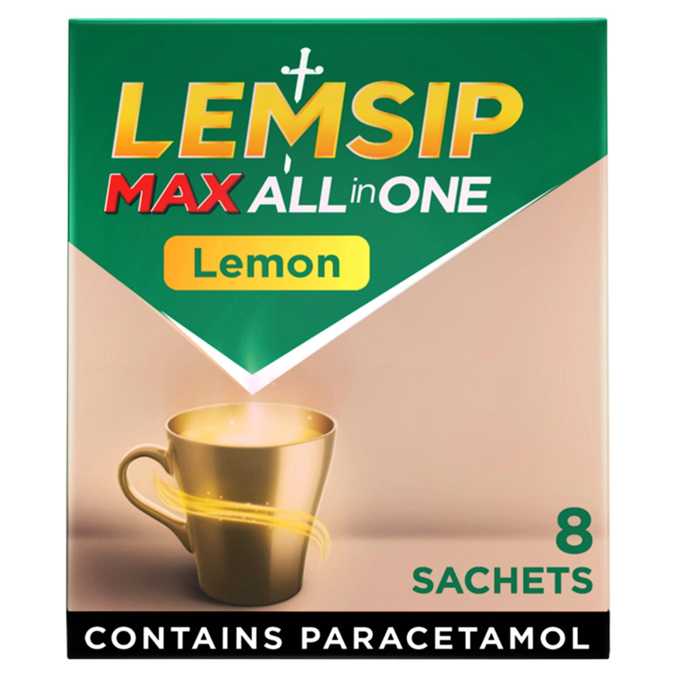 Lemsip Max All in One Lemon Sachets Paracetamol Cold Flu