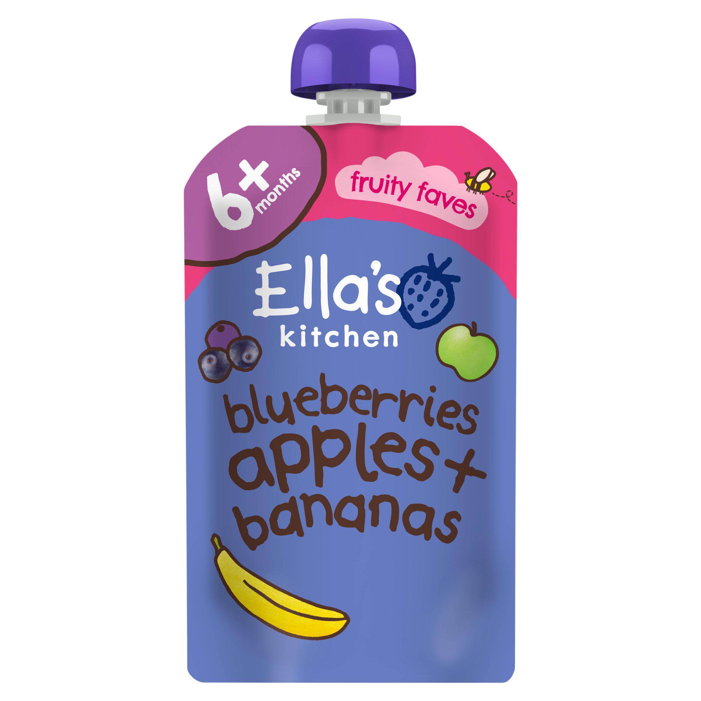Ella's Kitchen Blueberries, Apples + Bananas Baby Food Pouch 4+ Mnths