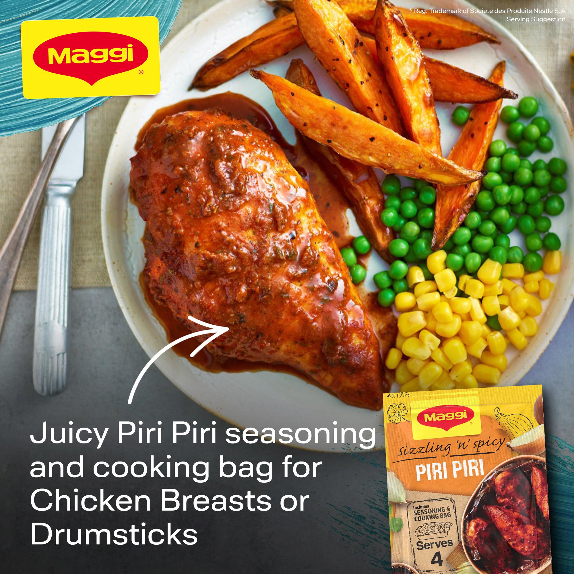 Maggi So Juicy Sizzling & Spicy Piri Piri Chicken Herbs & Spices Recipe Mix 27g thumbnail 2