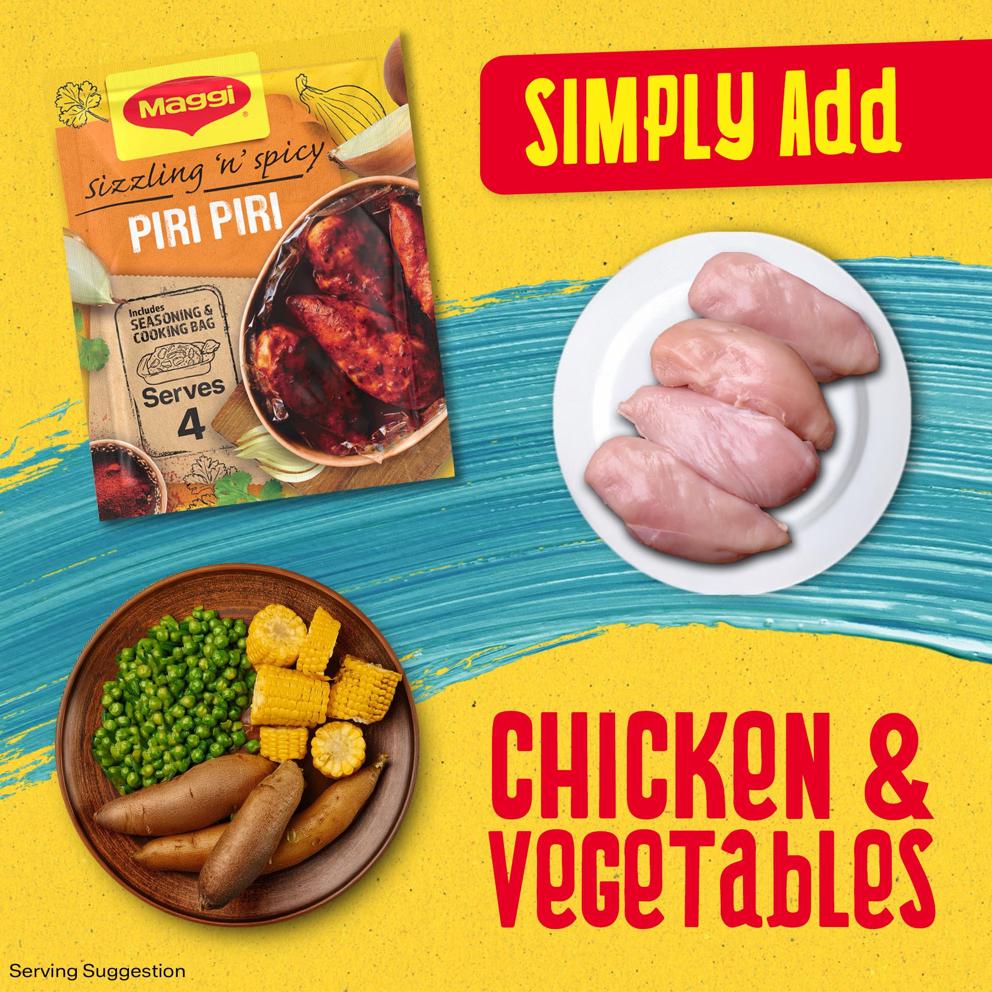 Maggi So Juicy Sizzling & Spicy Piri Piri Chicken Herbs & Spices Recipe Mix 27g thumbnail 4