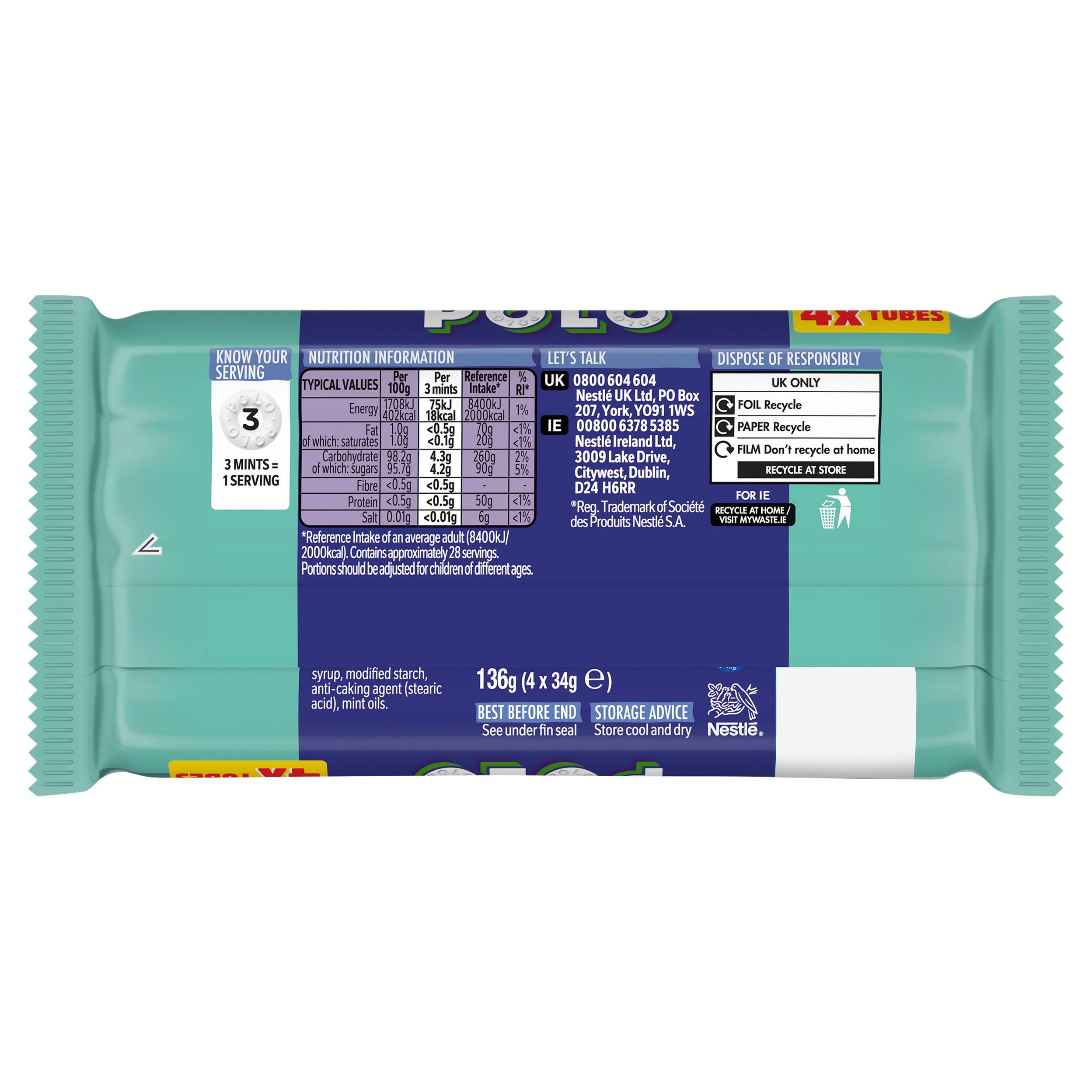 Polo Spearmint Mint Tube Multipack x4 34g thumbnail 3
