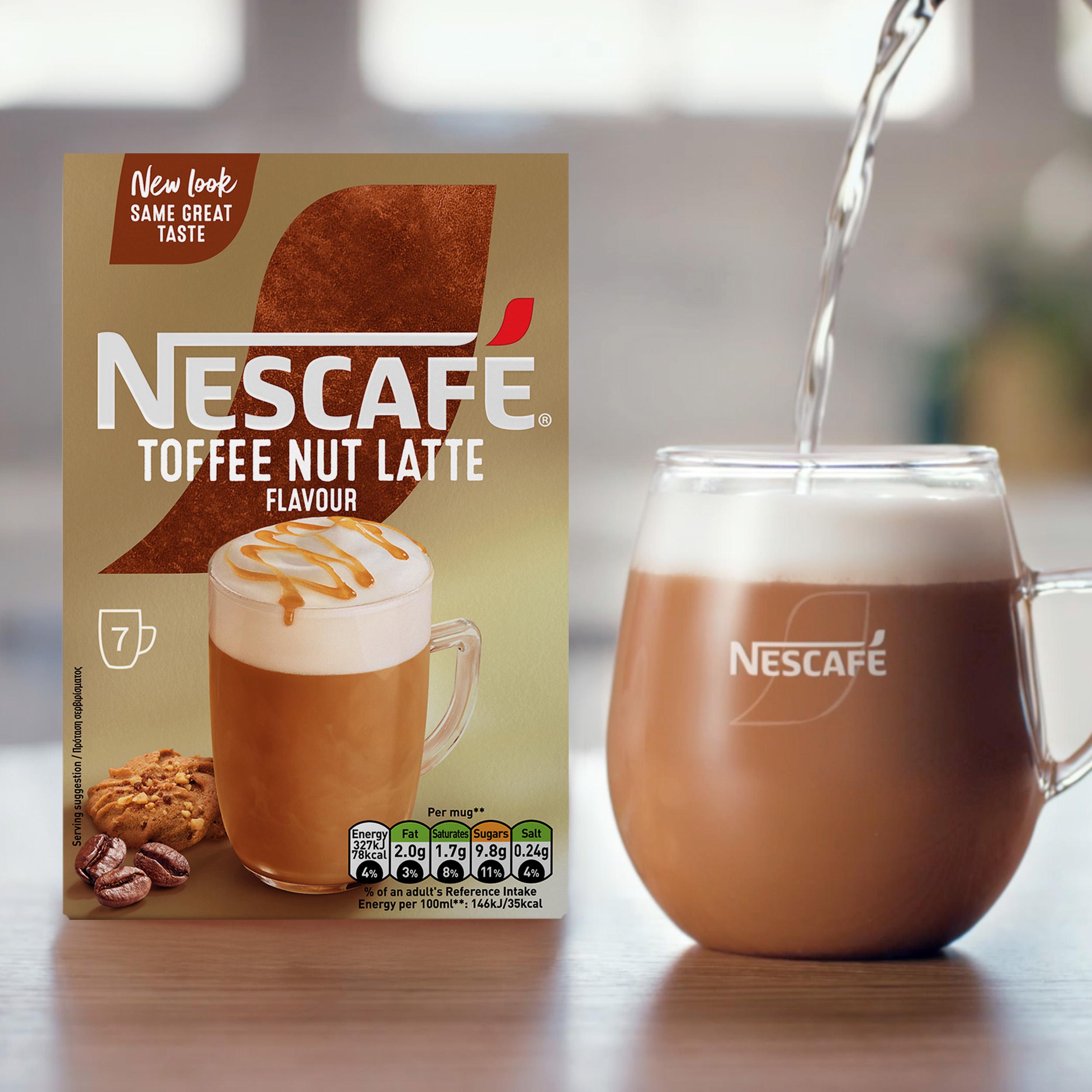 Nescafe Toffee Nut Latte Instant Coffee Sachets x7 130.2g thumbnail 3