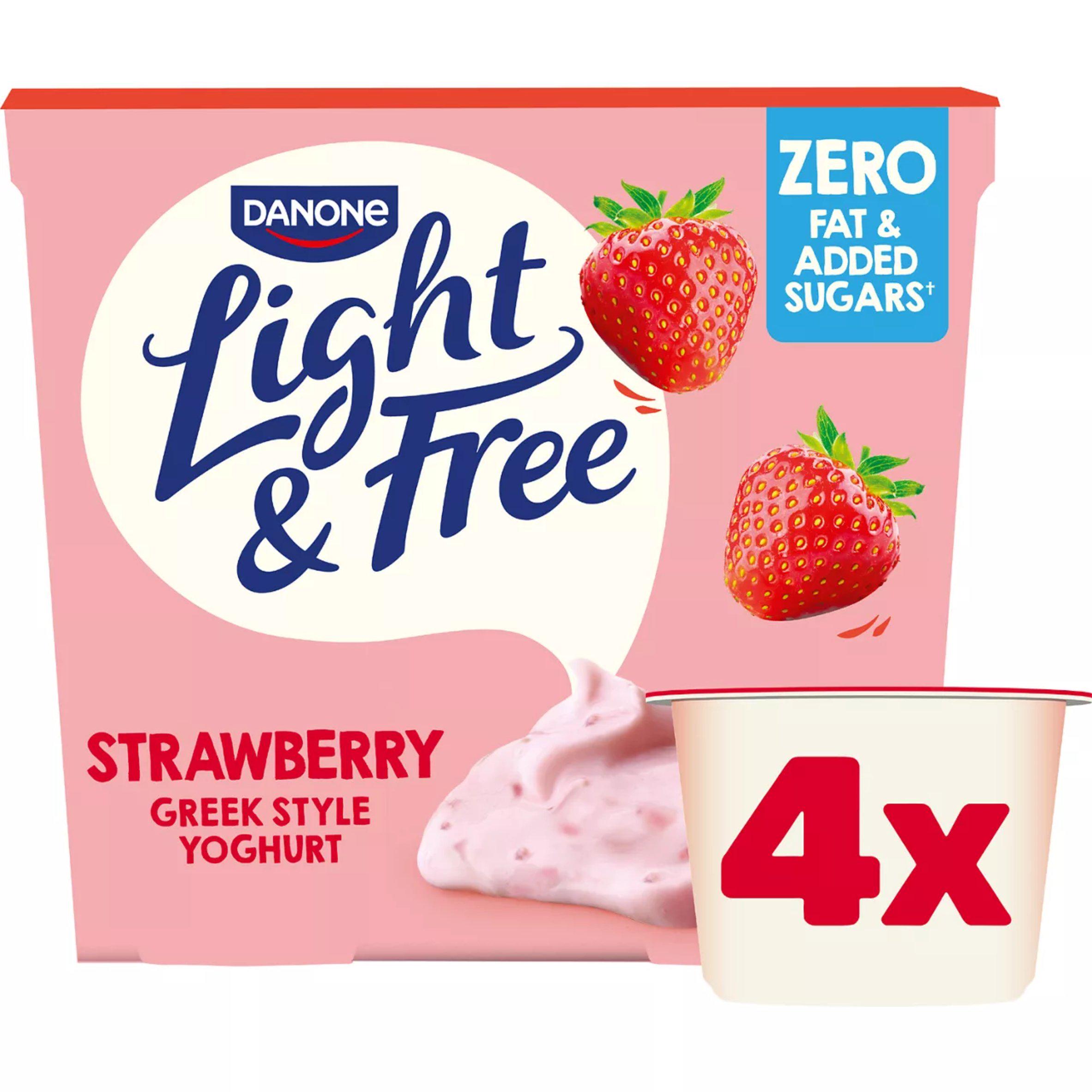 Light & Free Strawberry Greek Style 0% Added Sugar Fat Free Yoghurt