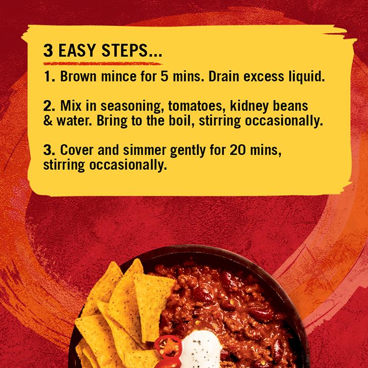 Schwartz Hot Chilli Con Carne Recipe Mix 41g thumbnail 2