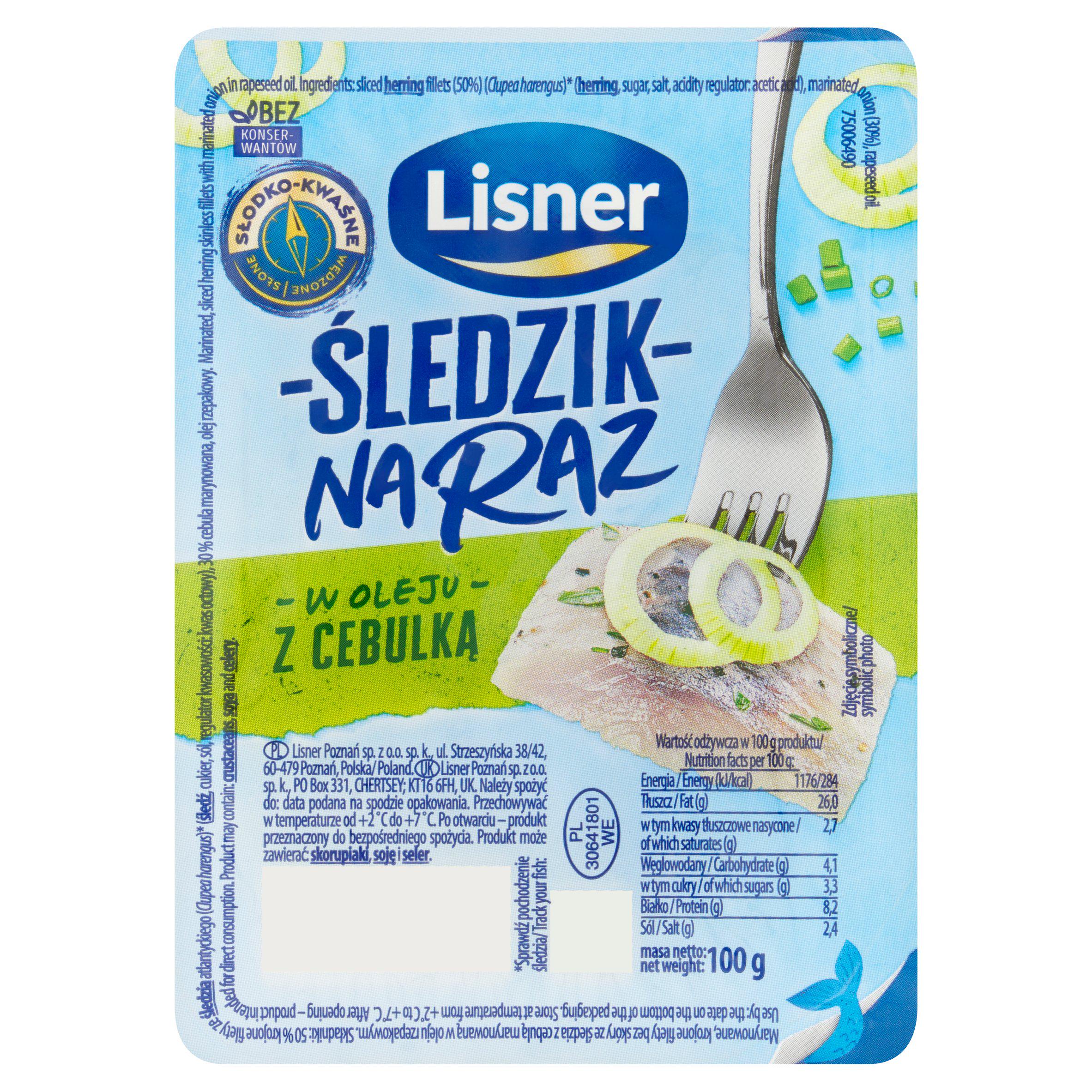 Marinated Sliced Herring Skinless Fillets with Marinated Onion in Rapeseed Oil 100g
