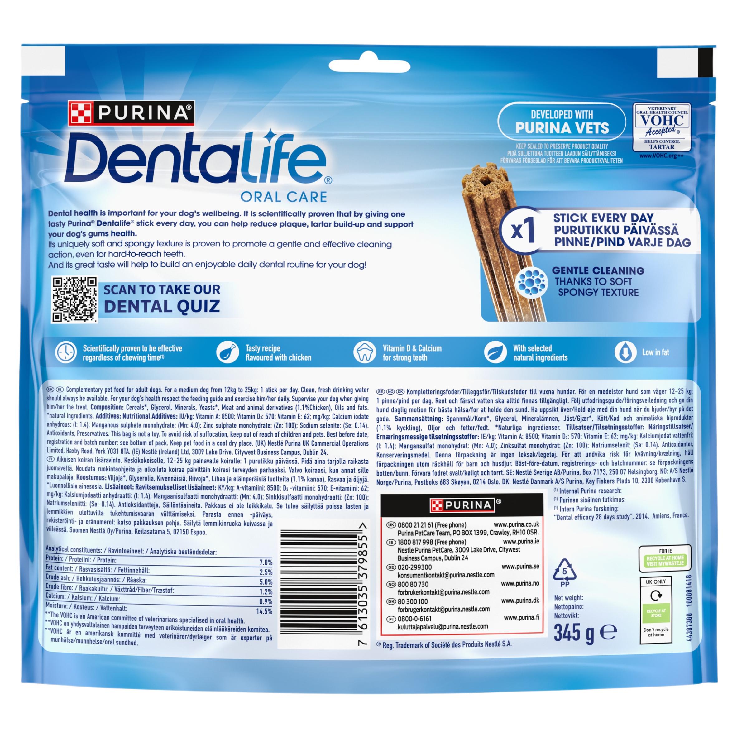 Dentalife Medium Dental Chicken Dog Chews 15 Sticks thumbnail 3