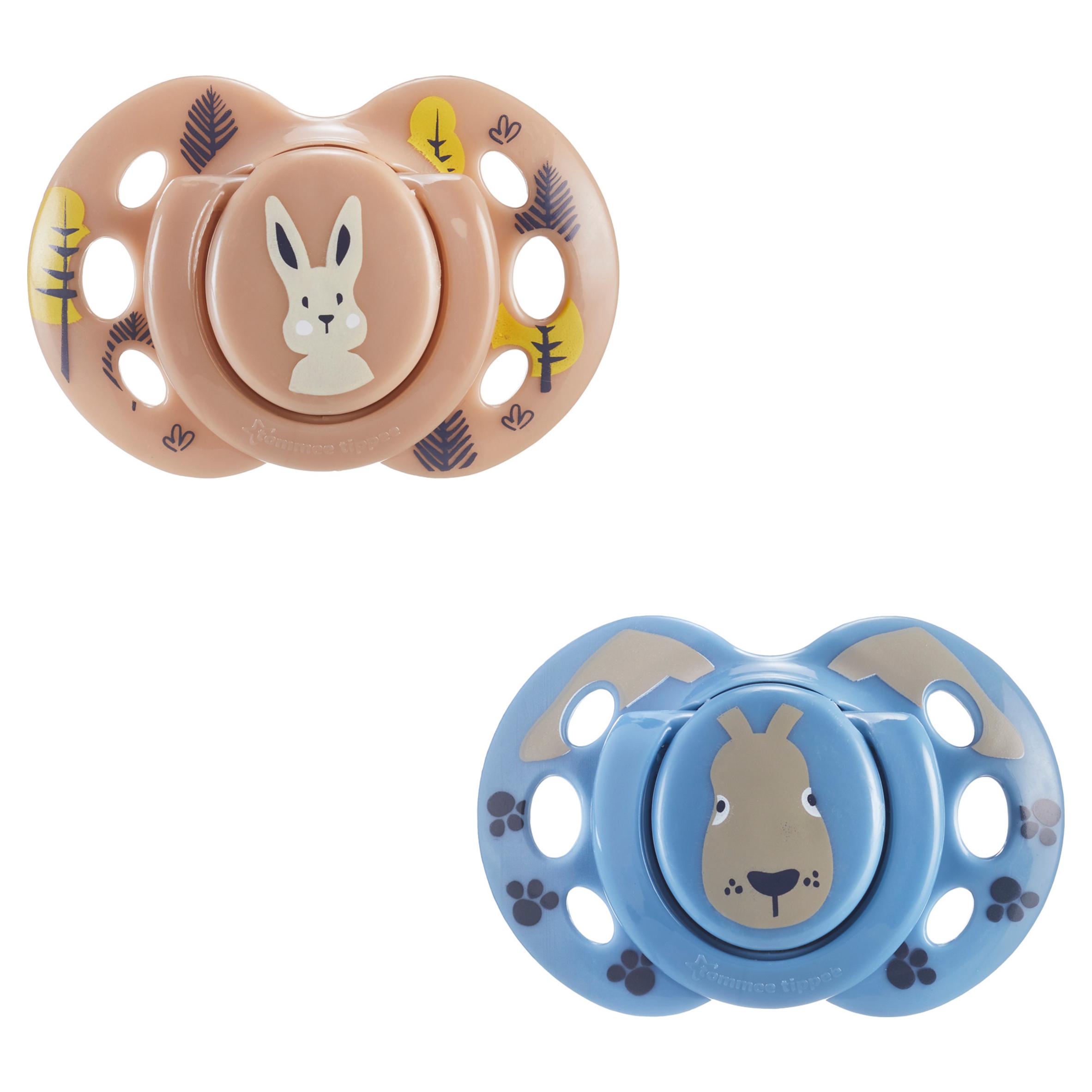 Tommee Tippee Closer to Nature Fun Style x2 Orthodontic Soothers 18-36m thumbnail 2