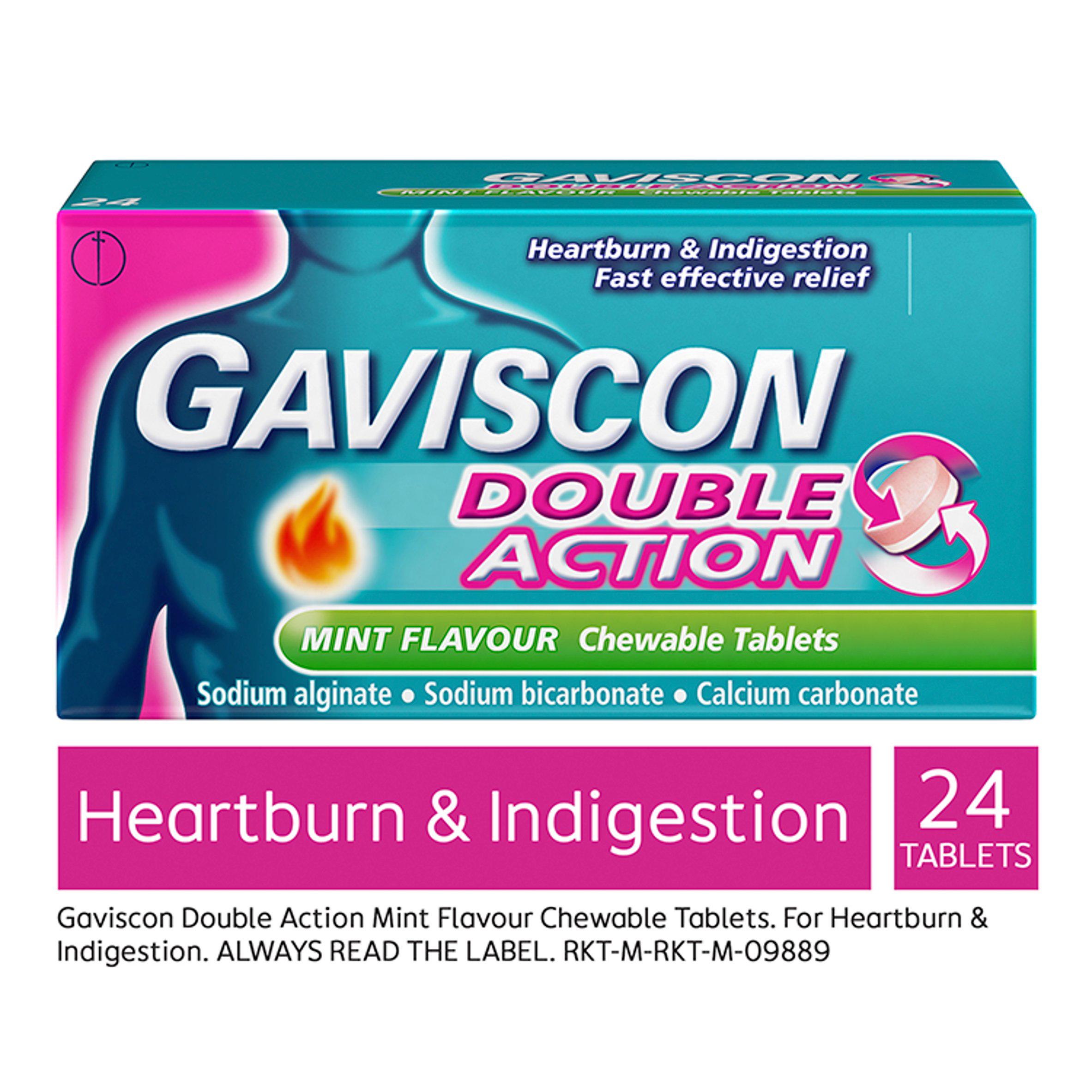 Gaviscon Double Action Tabs Heartburn Indigestion Mint