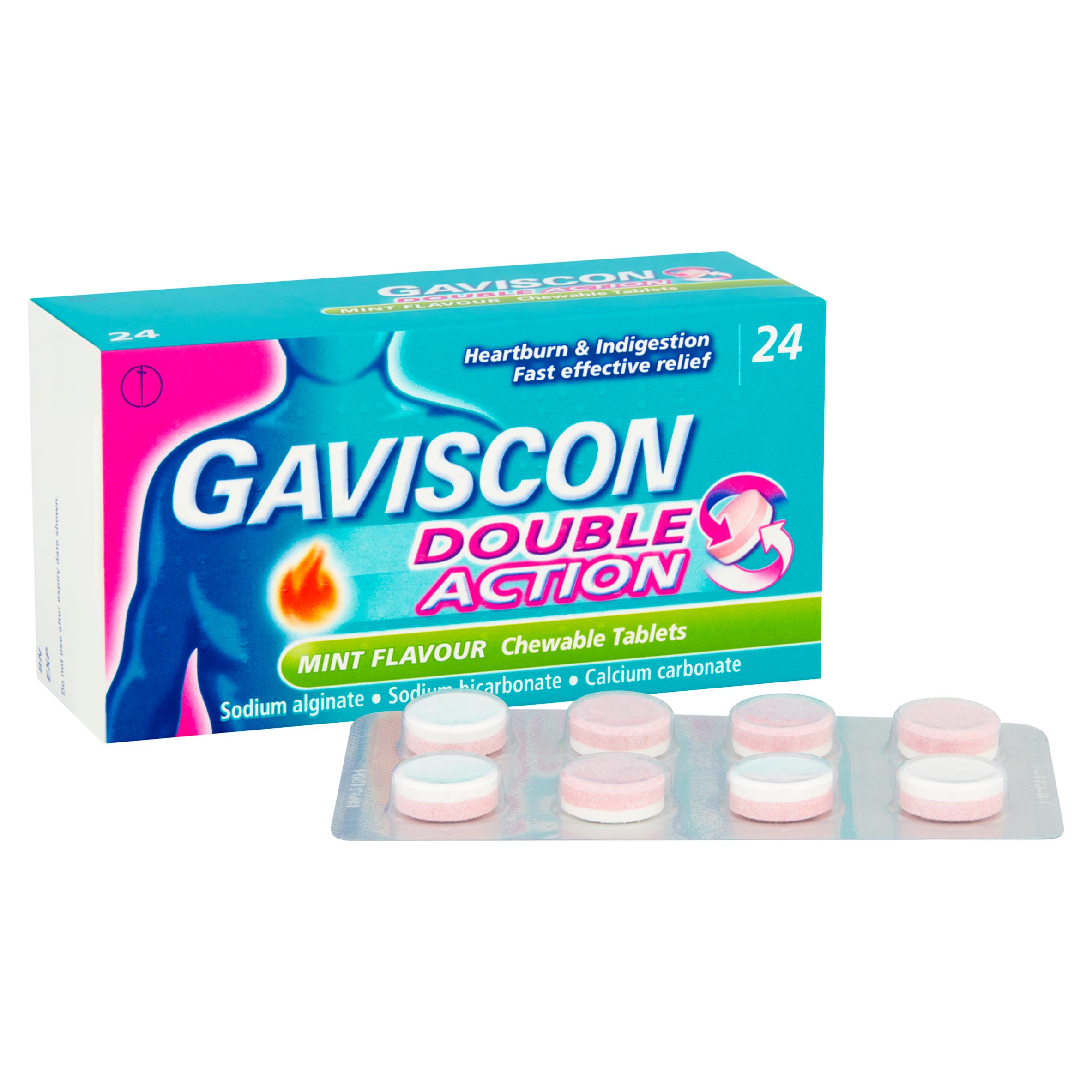 Gaviscon Double Action Heartburn & Indigestion Mint Tablets x24 thumbnail 2