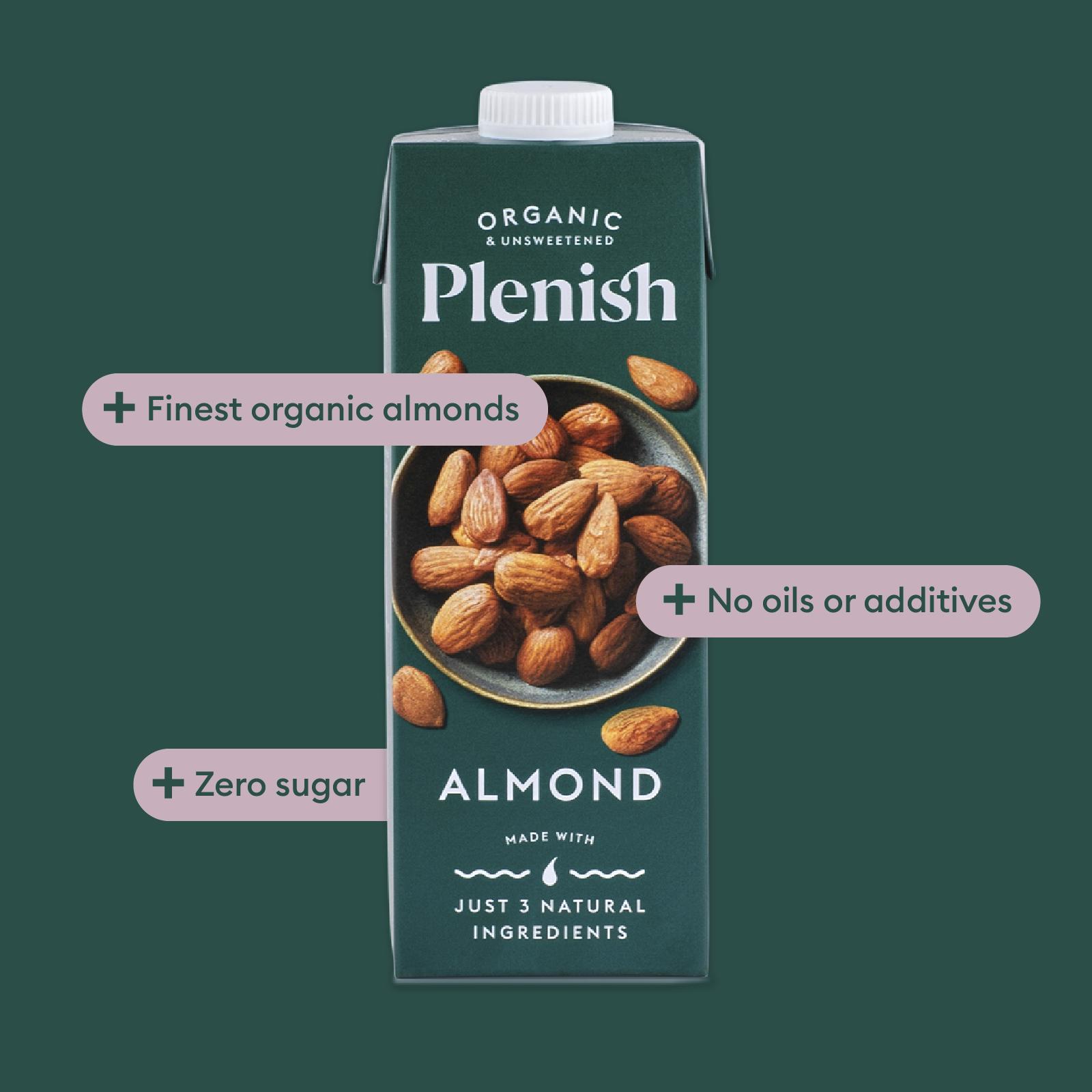 Plenish 1L Chilled Dairy Free Organic Almond Drink thumbnail 2